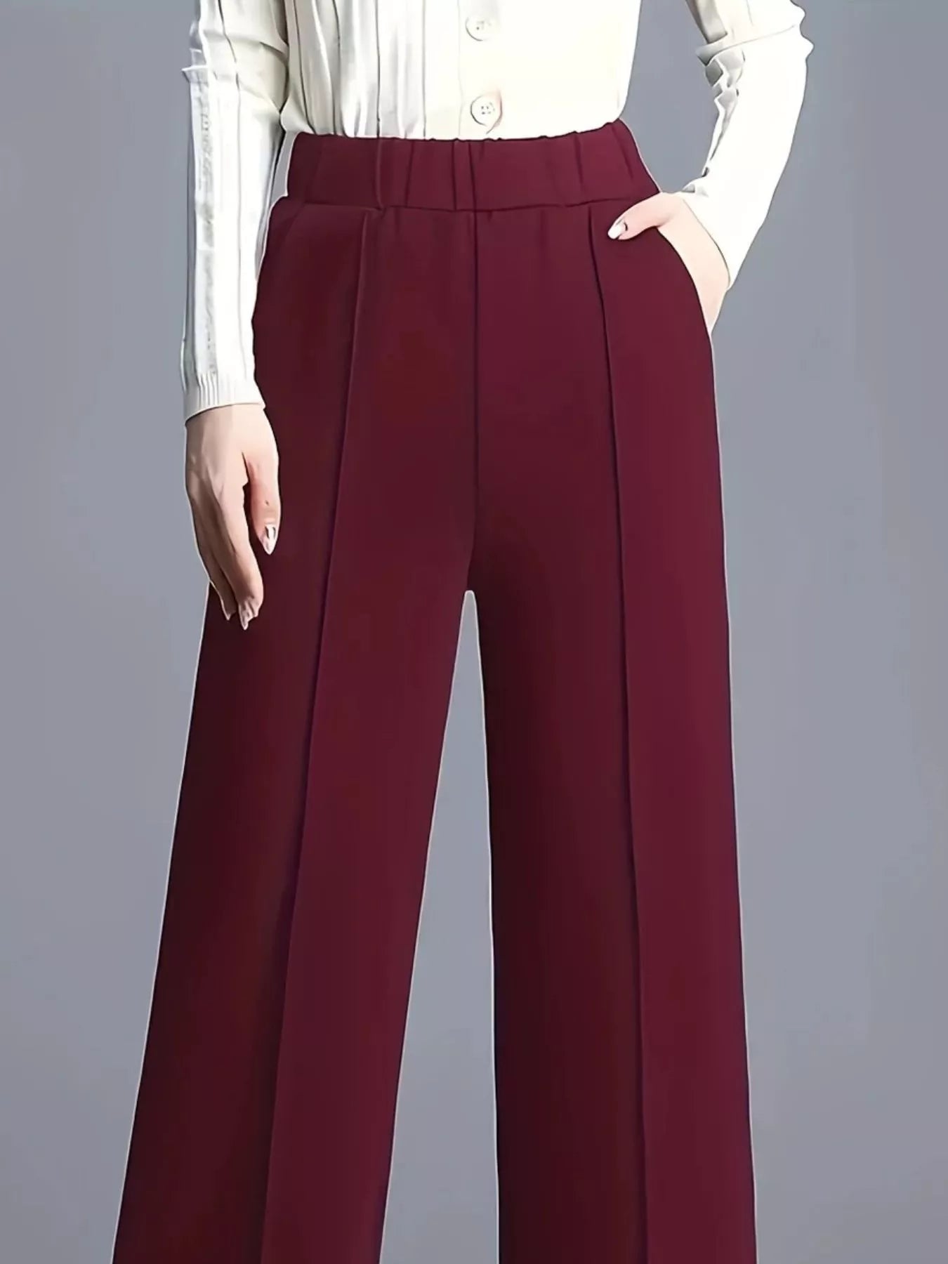Wide Leg Pants with Seam Detail