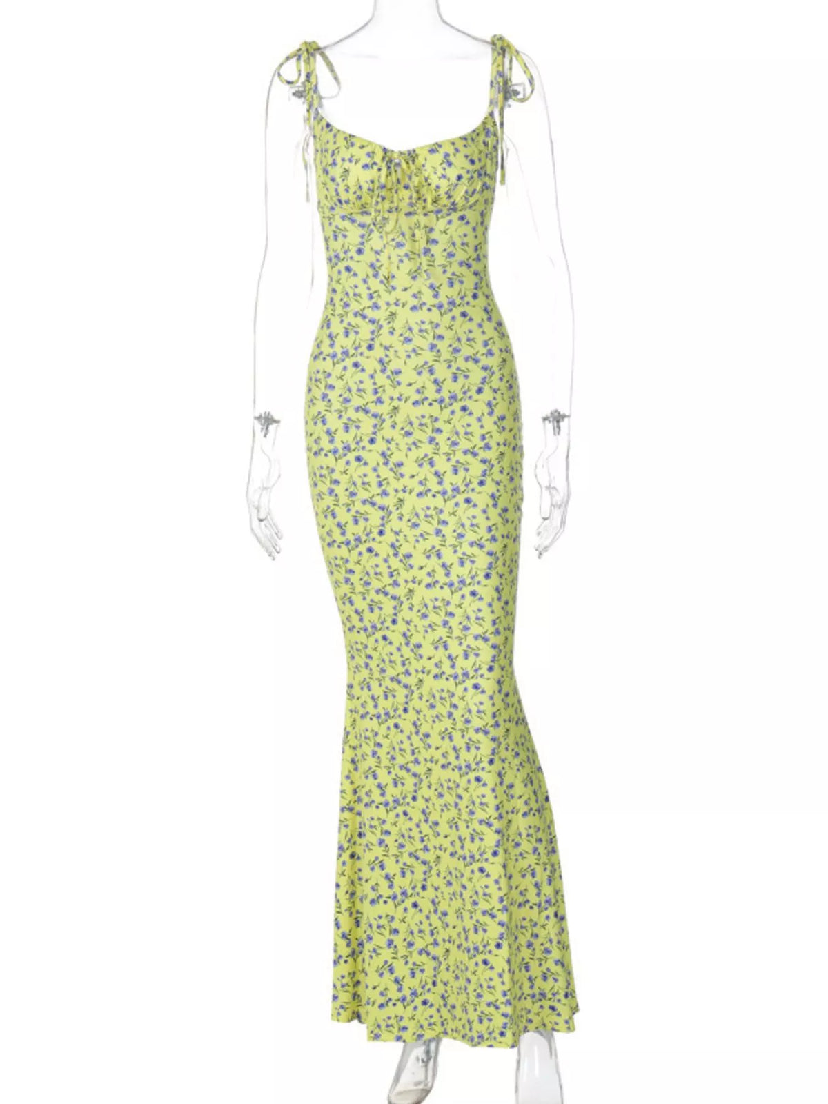 Floral Tie-Strap Bodycon Maxi Dress by Calliope