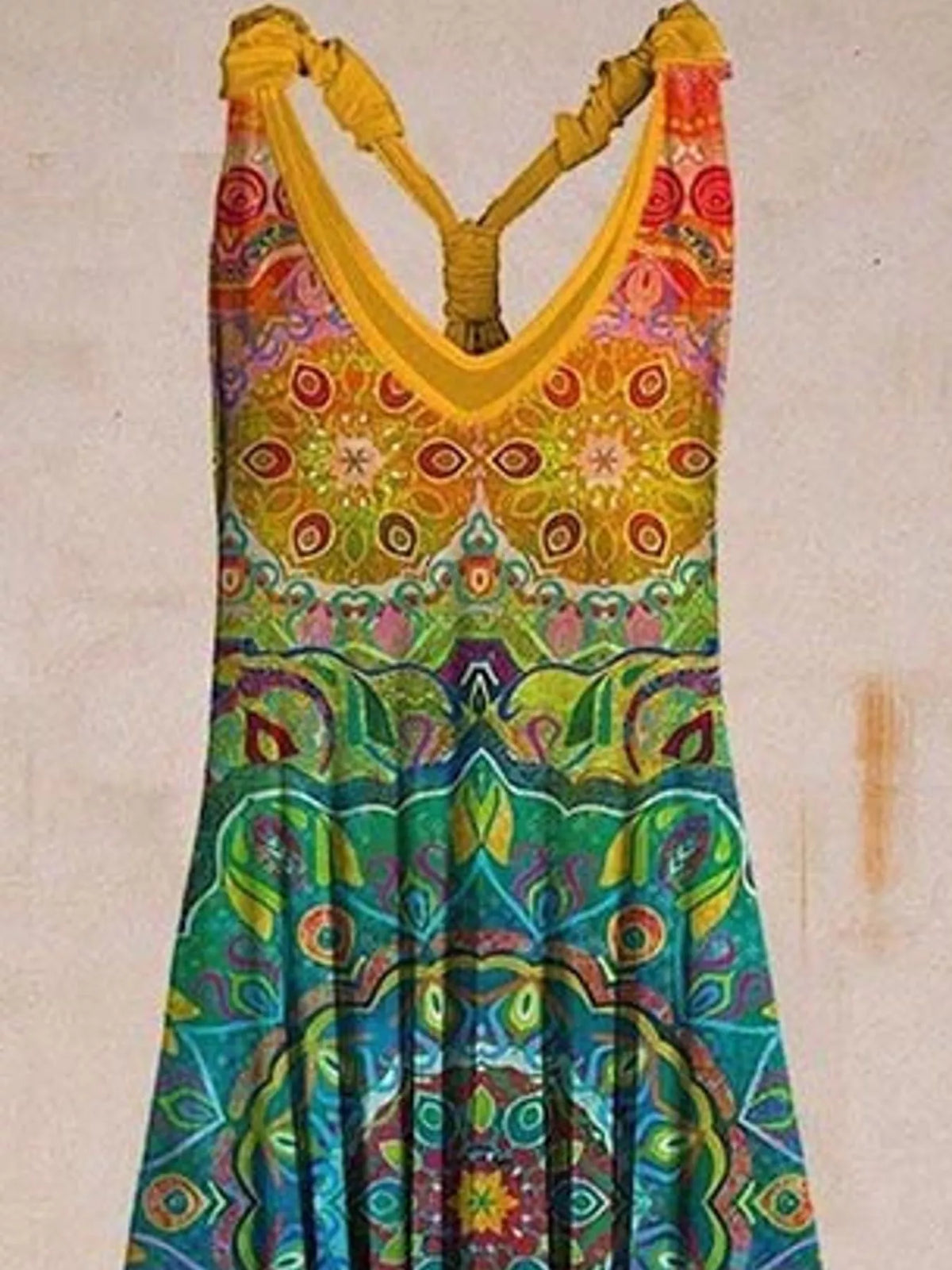 Plus Size Printed V-Neck Sleeveless Romper