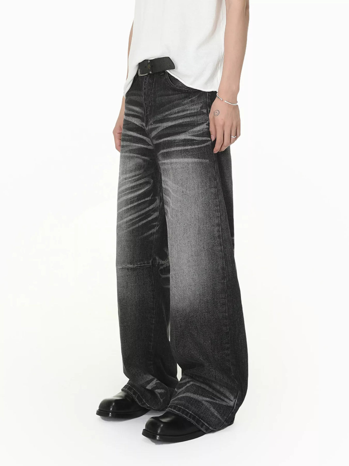 Wide Leg Washed Jeans by DashingTogs