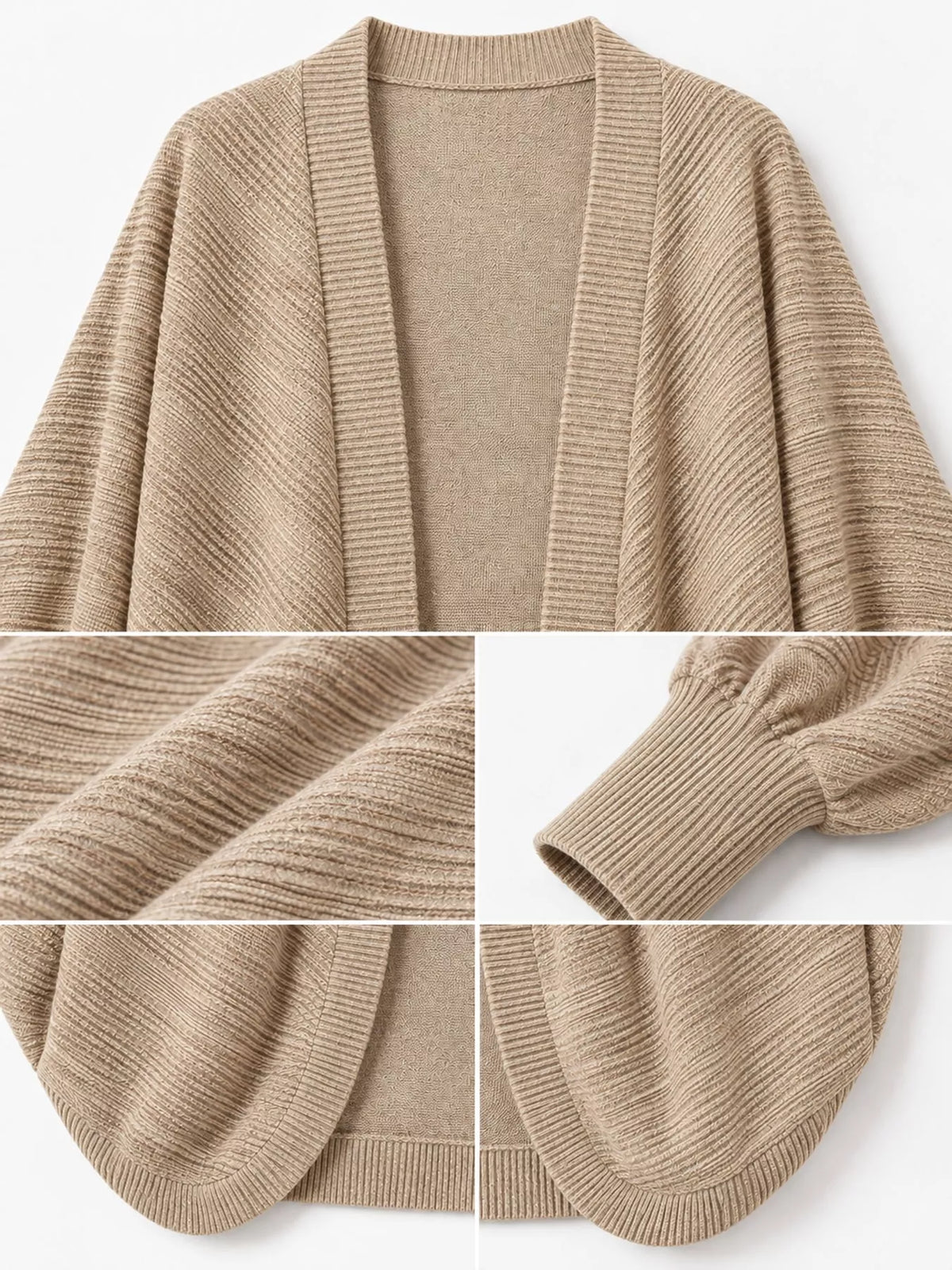 Open-Front Batwing Sleeve Cardigan