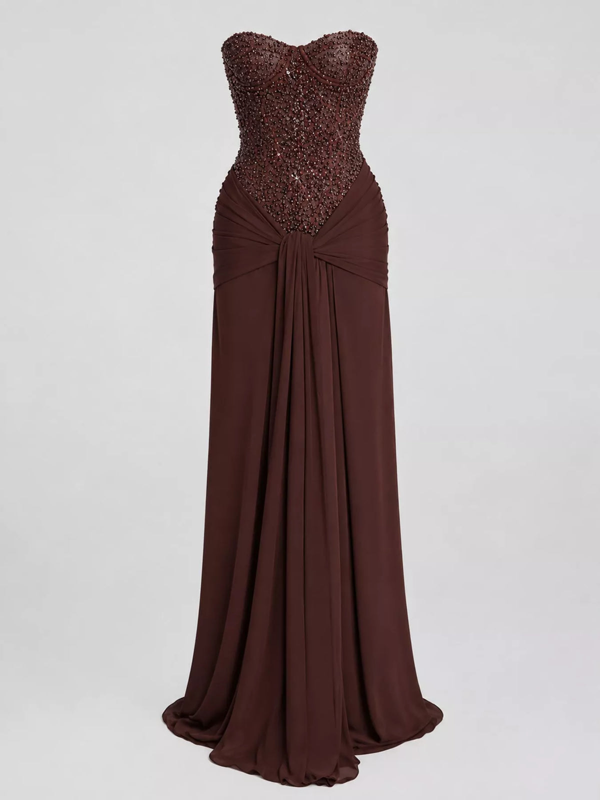 Strapless Sequin Corset Maxi Dress