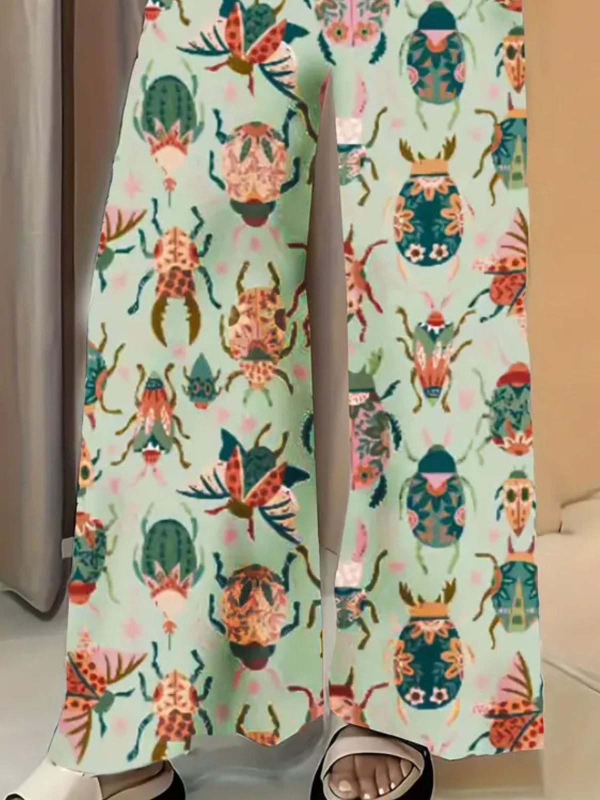 Printed Wide-Leg Pants