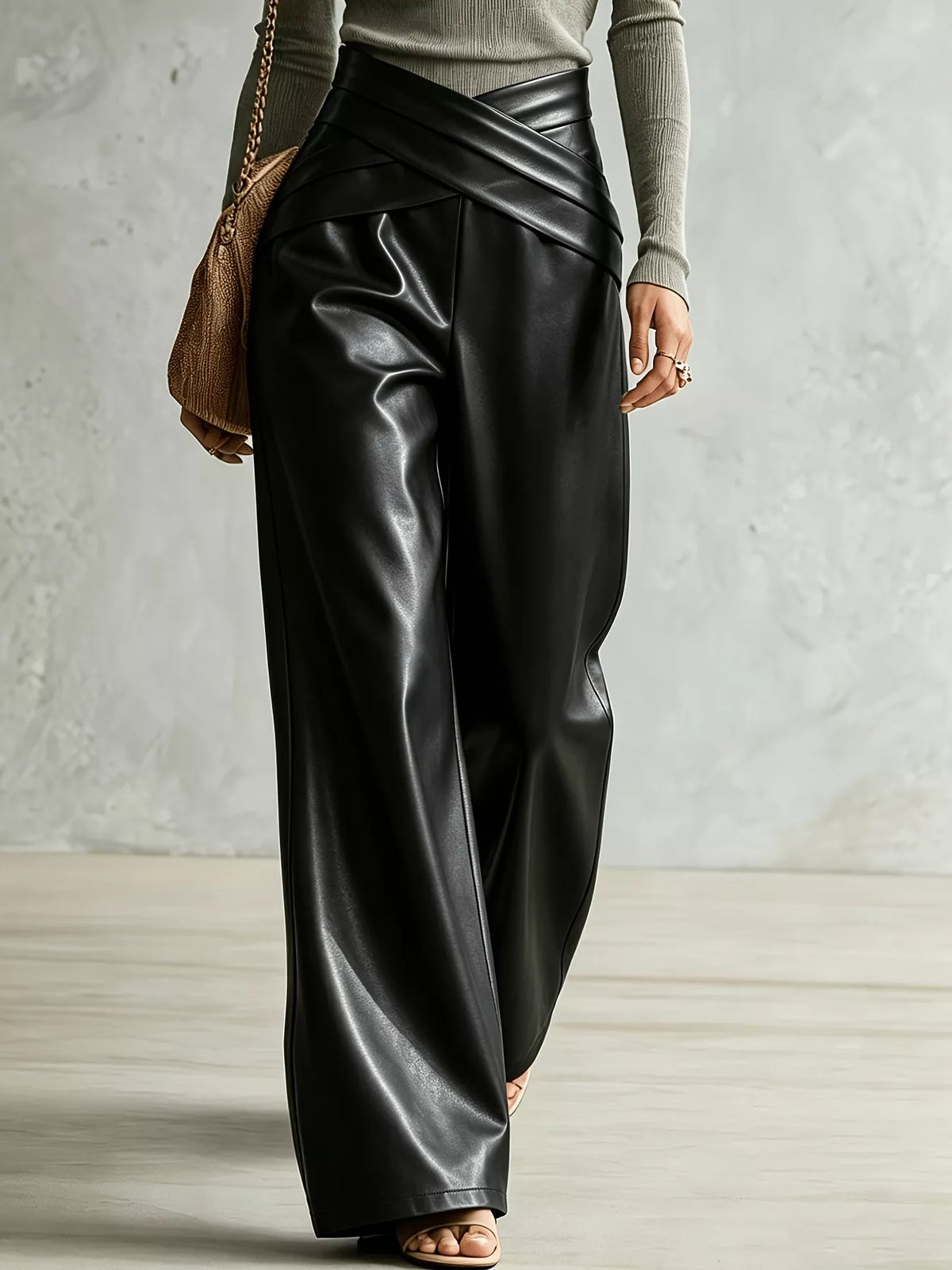 Criss-Cross Wide Leg Pants