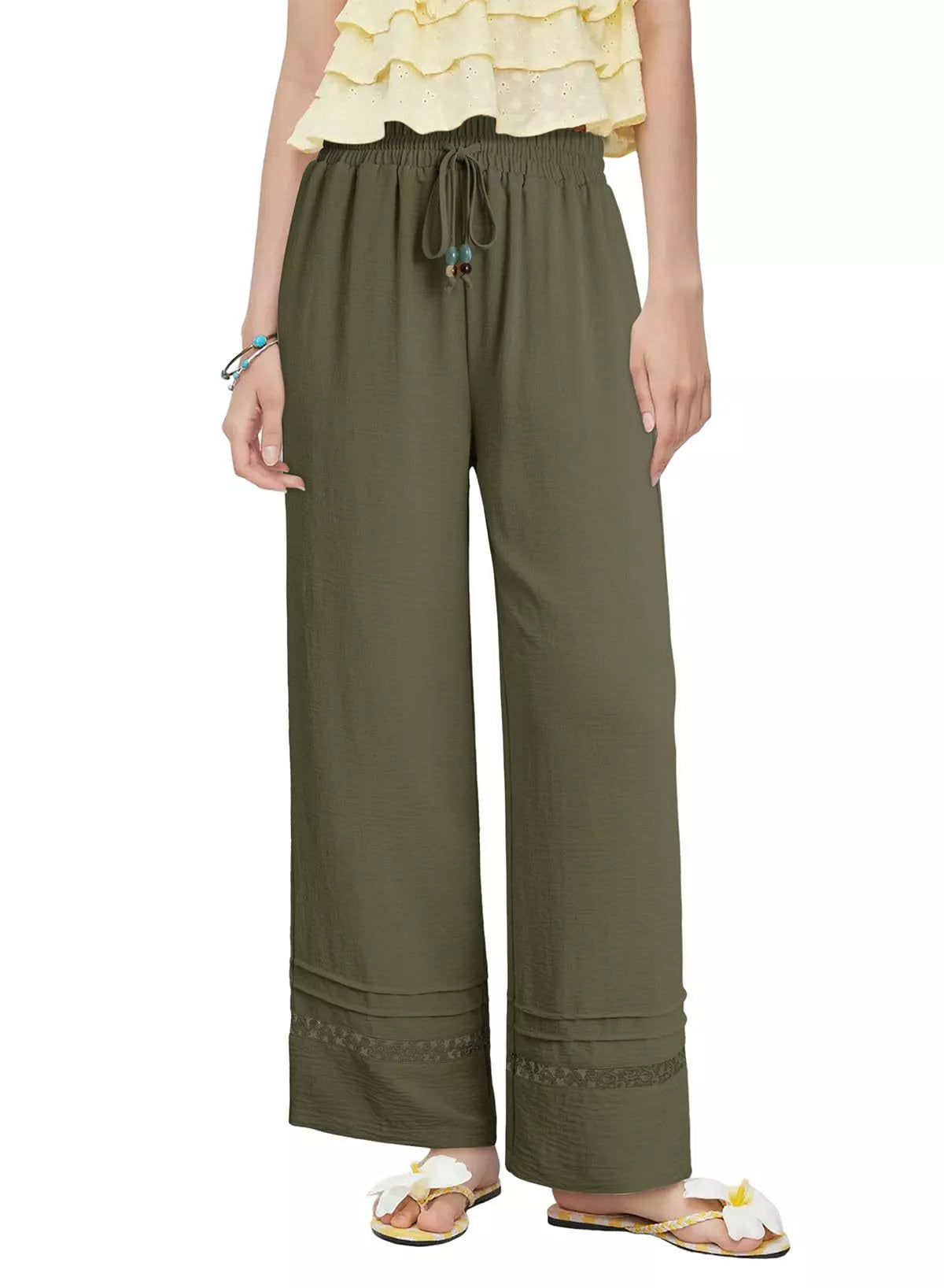 Tie-Waist Wide-Leg Pants