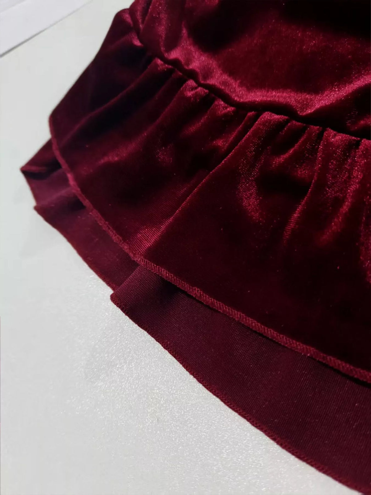 Ruffled Velvet Skirt