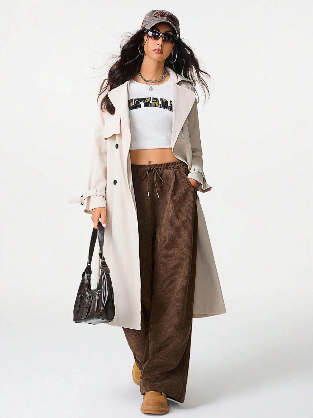 Relaxed Wide Leg Drawstring Pants