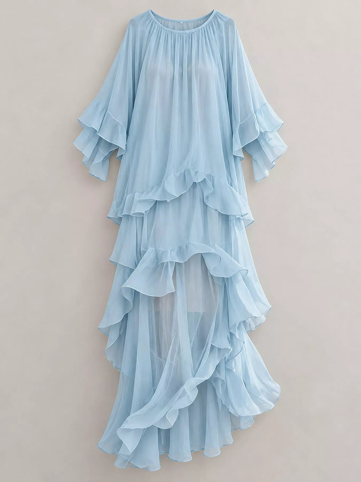 Ruffled Layered Bohemian Maxi Dress
