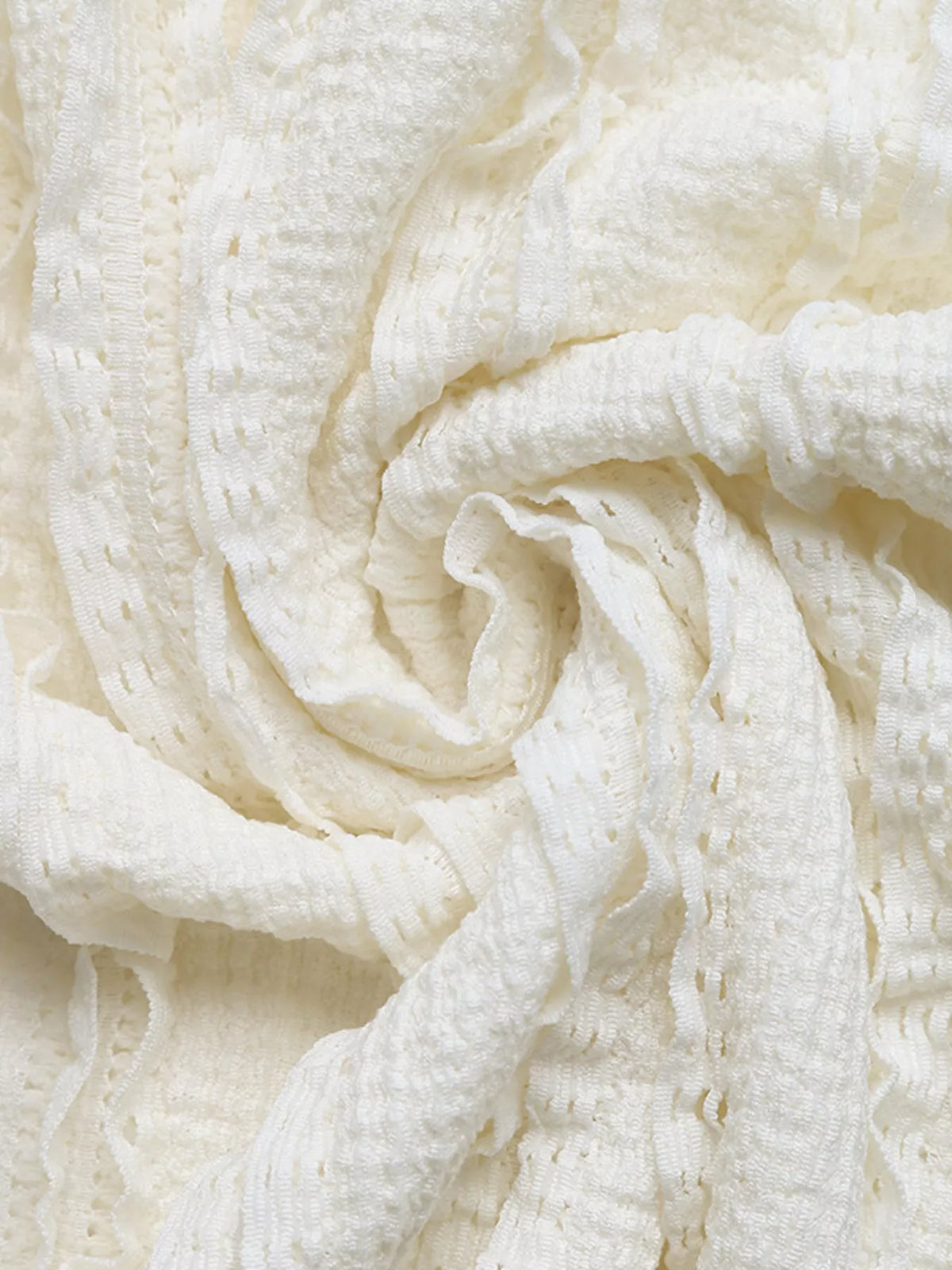 Textured A-Line Midi Skirt in Ivory