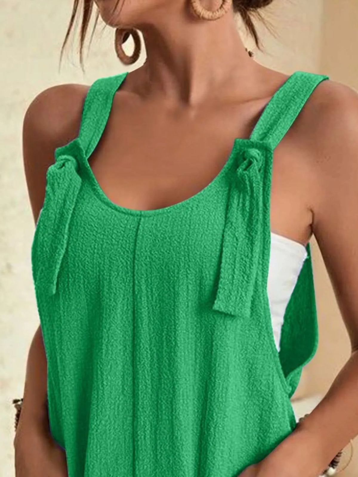 Knot-Strap Romper with Pockets