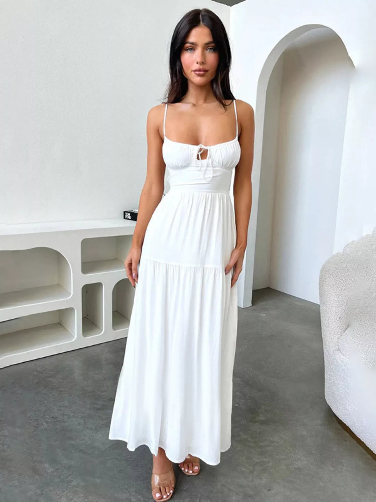 Lace-Up Crisscross Back Maxi Dress