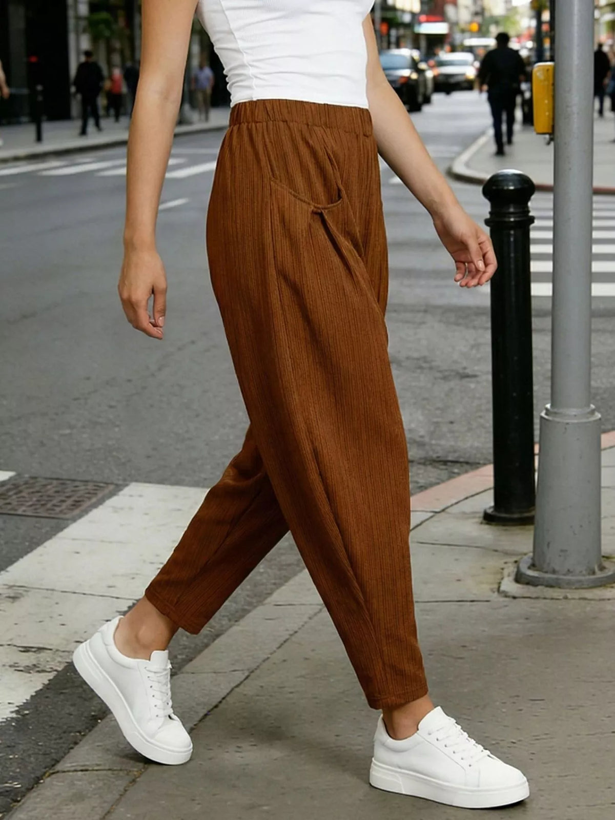 Plus Size Elastic Waist Harem Pants
