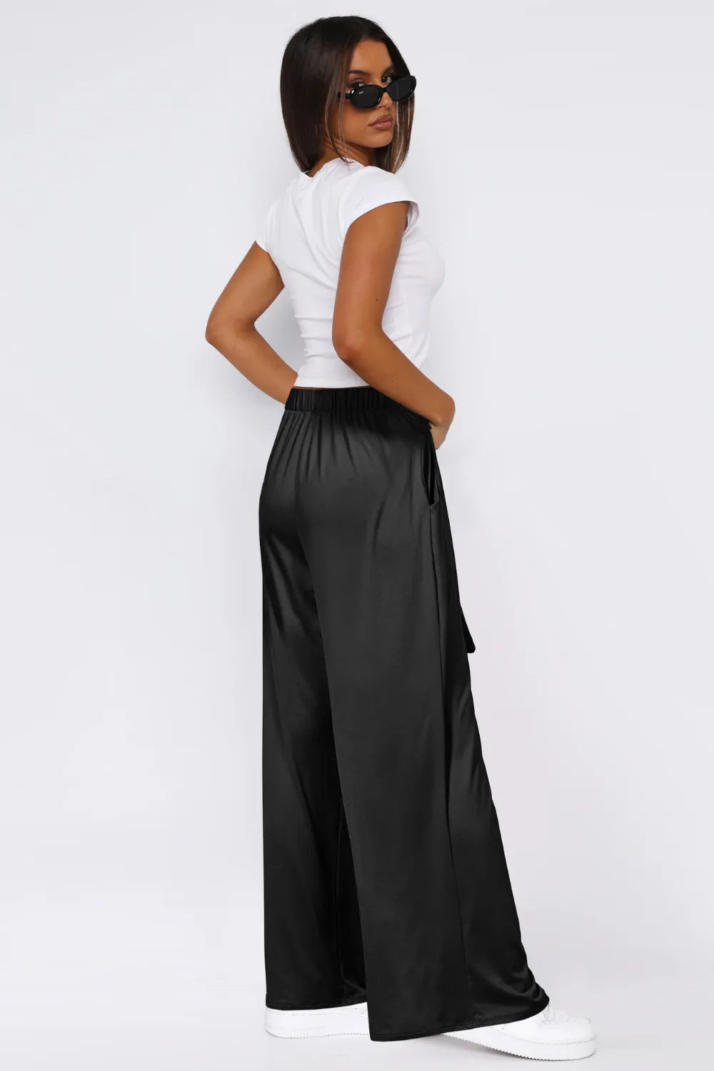 Tied-Waist Wide-Leg Pants