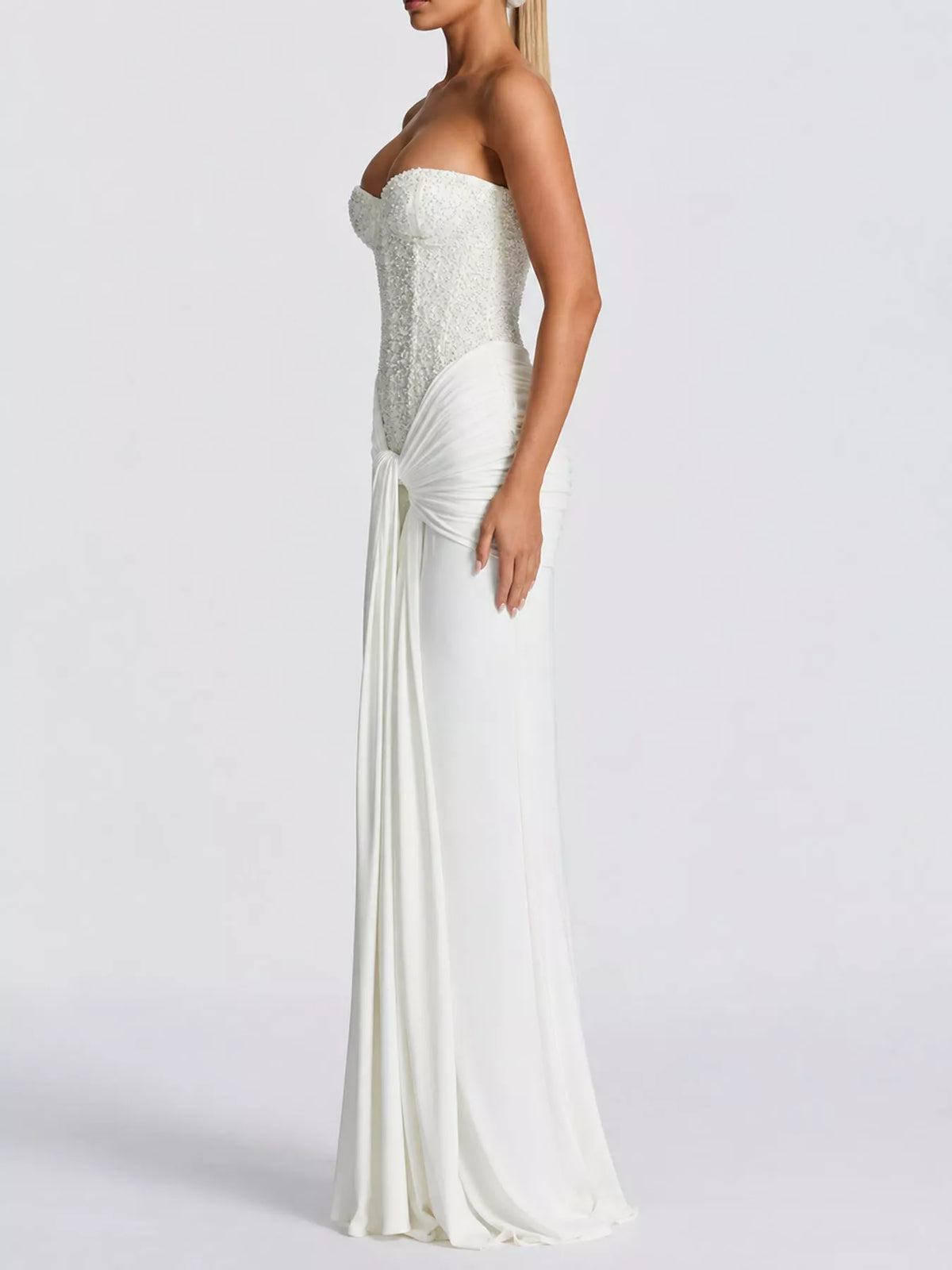 Strapless Sequin Corset Maxi Dress