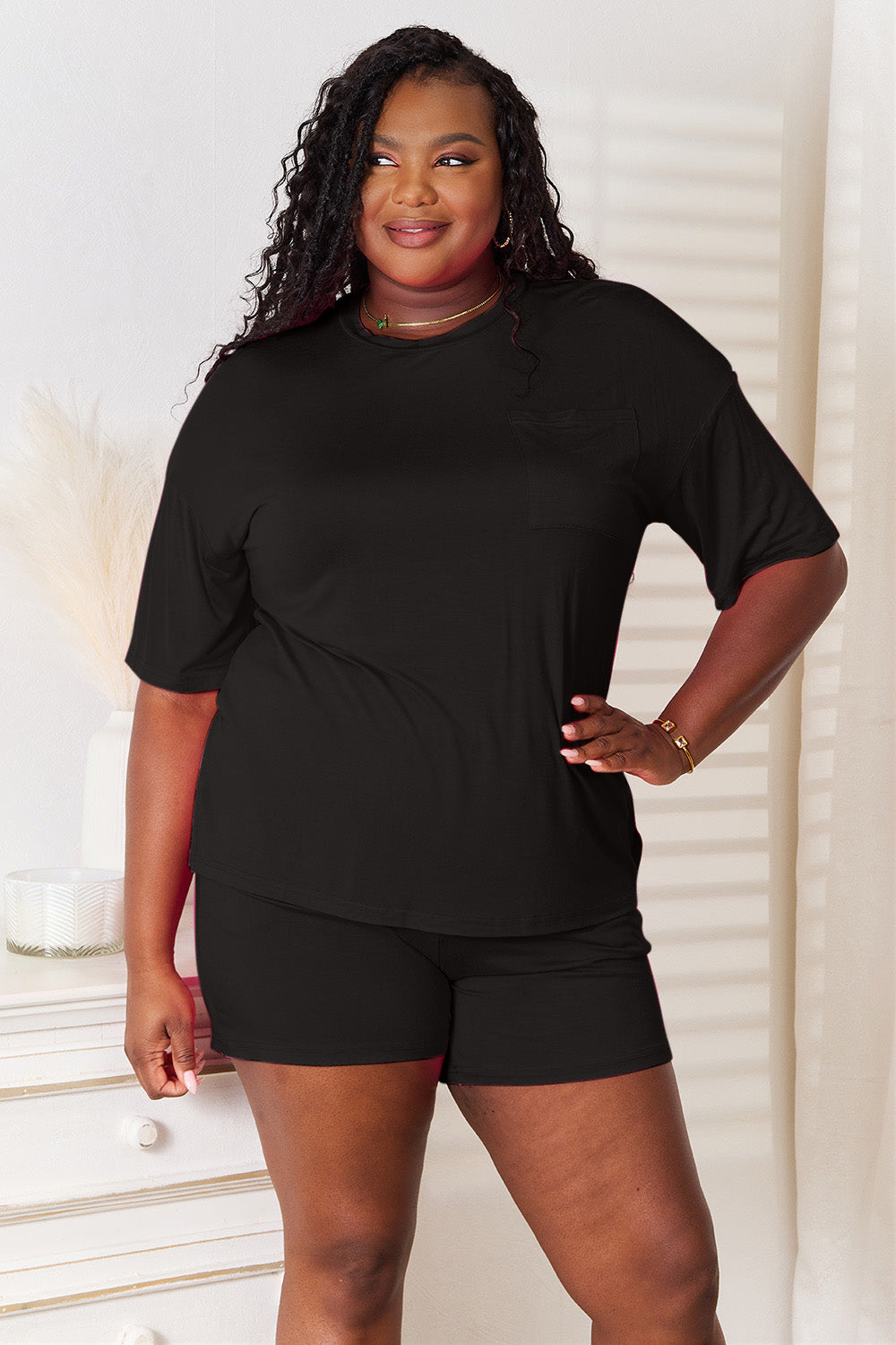 Basic Bae Half Sleeve Top and Shorts Set