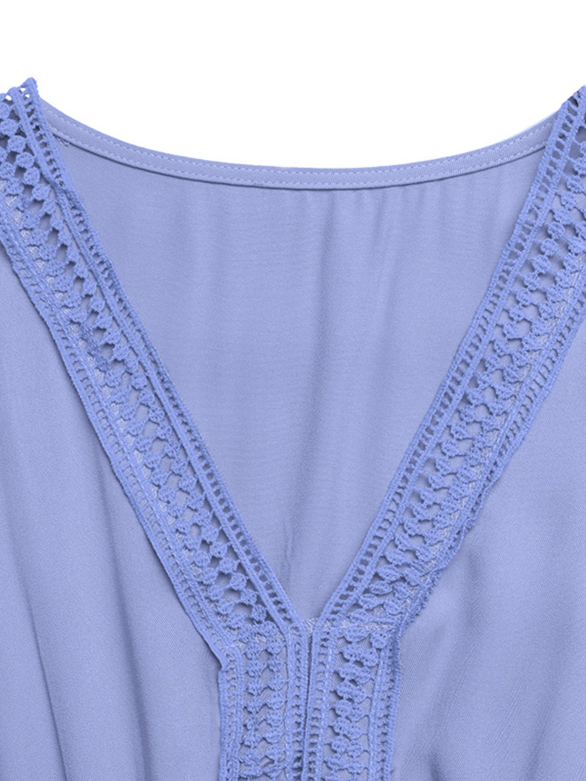Lace Detail Tiered Maxi Dress in Blue Purple