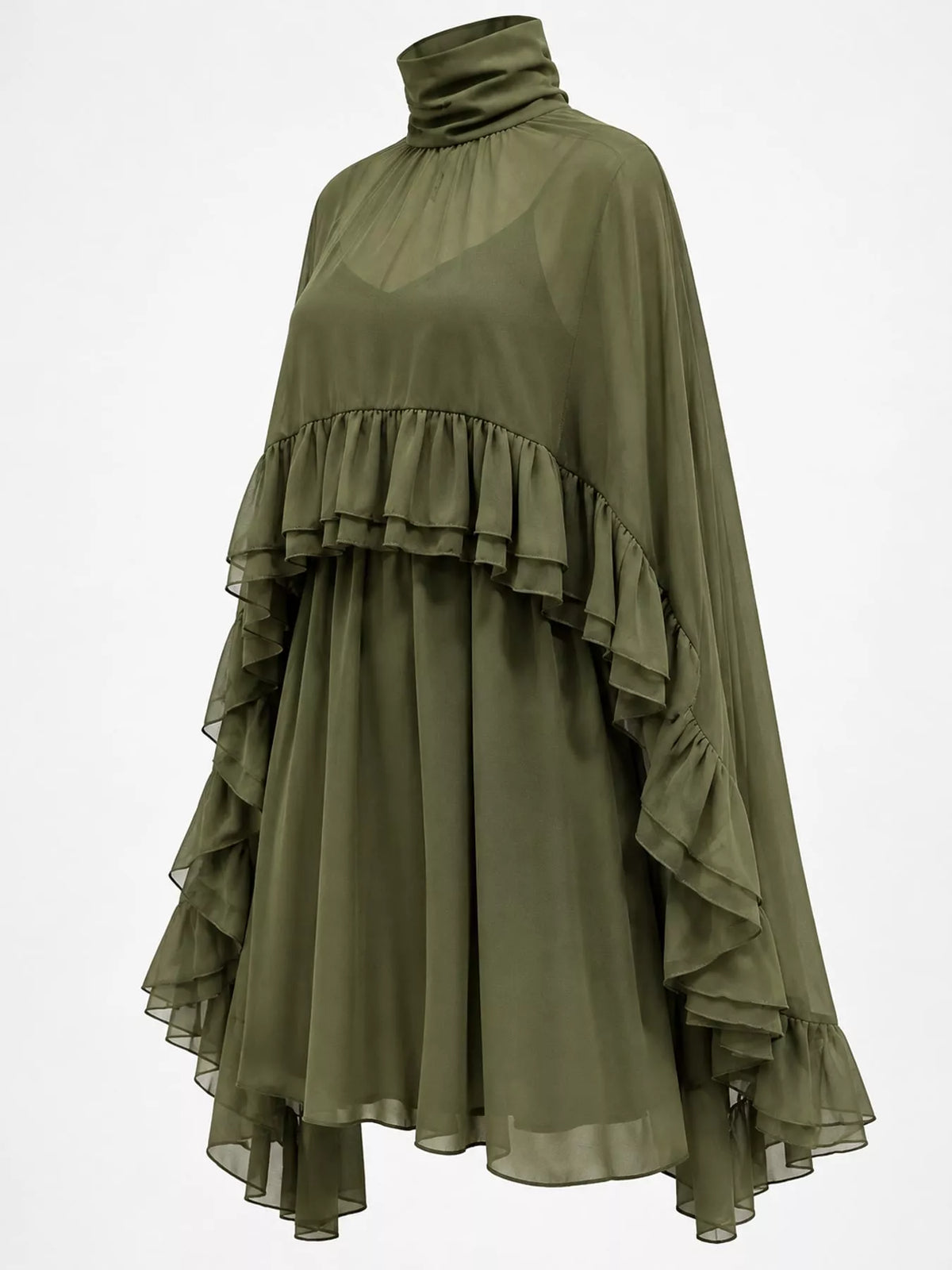 Ruffled Cape and Cami Dress Set