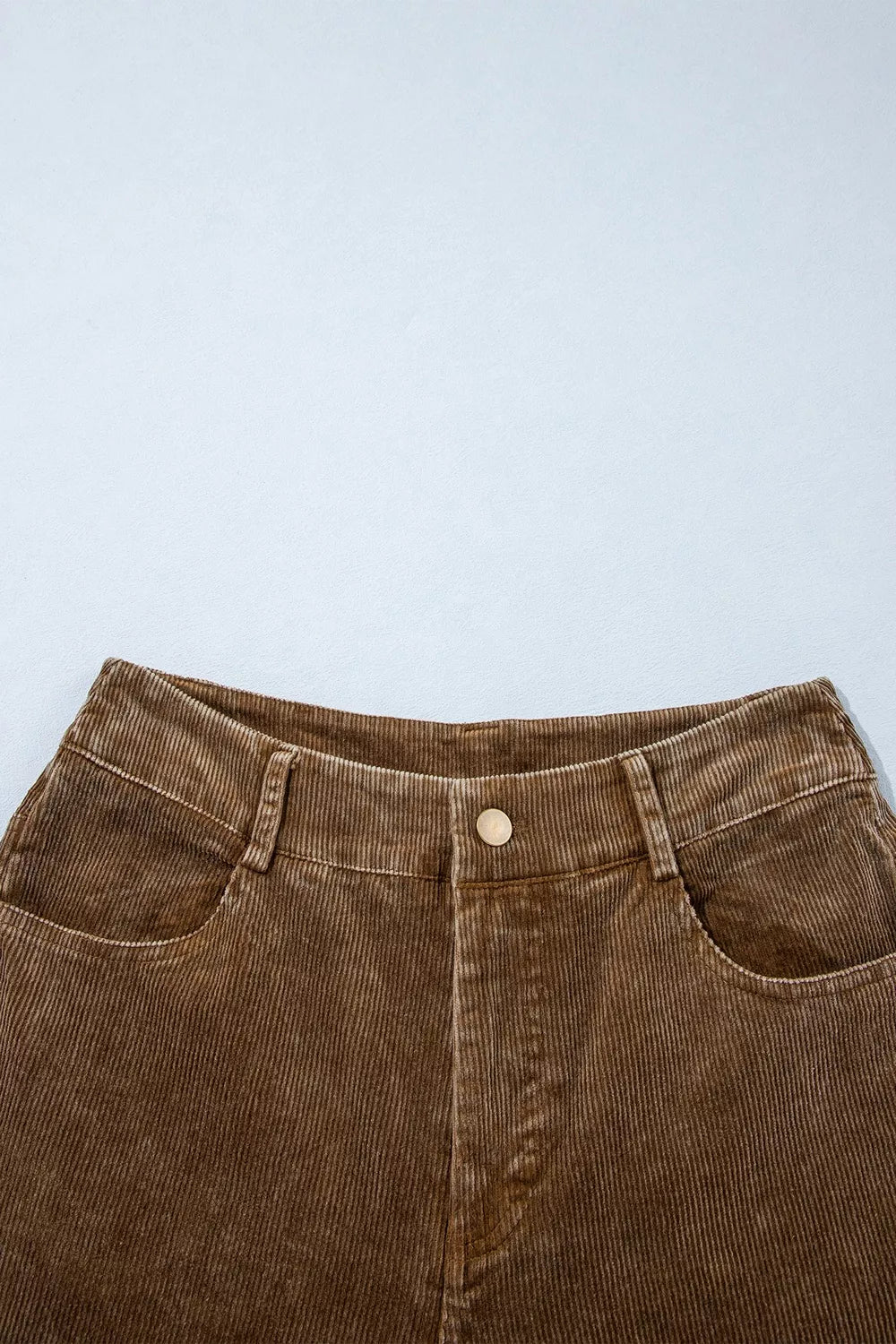 Corduroy Straight Leg Pants in Taupe