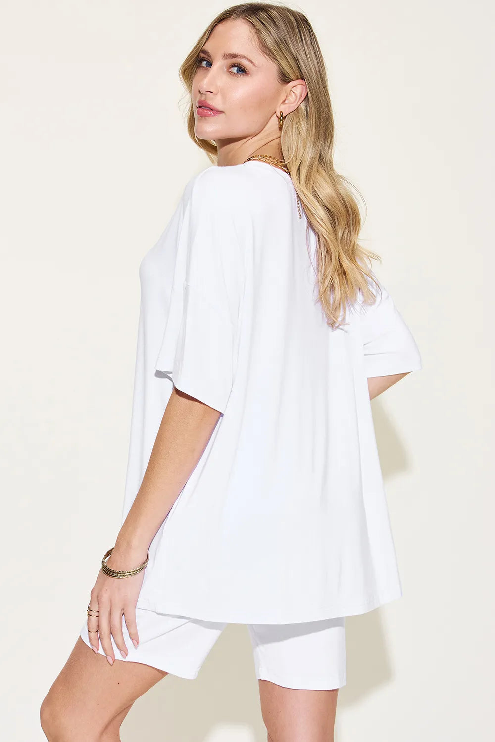 Basic Bae V-Neck Tee and Shorts Set