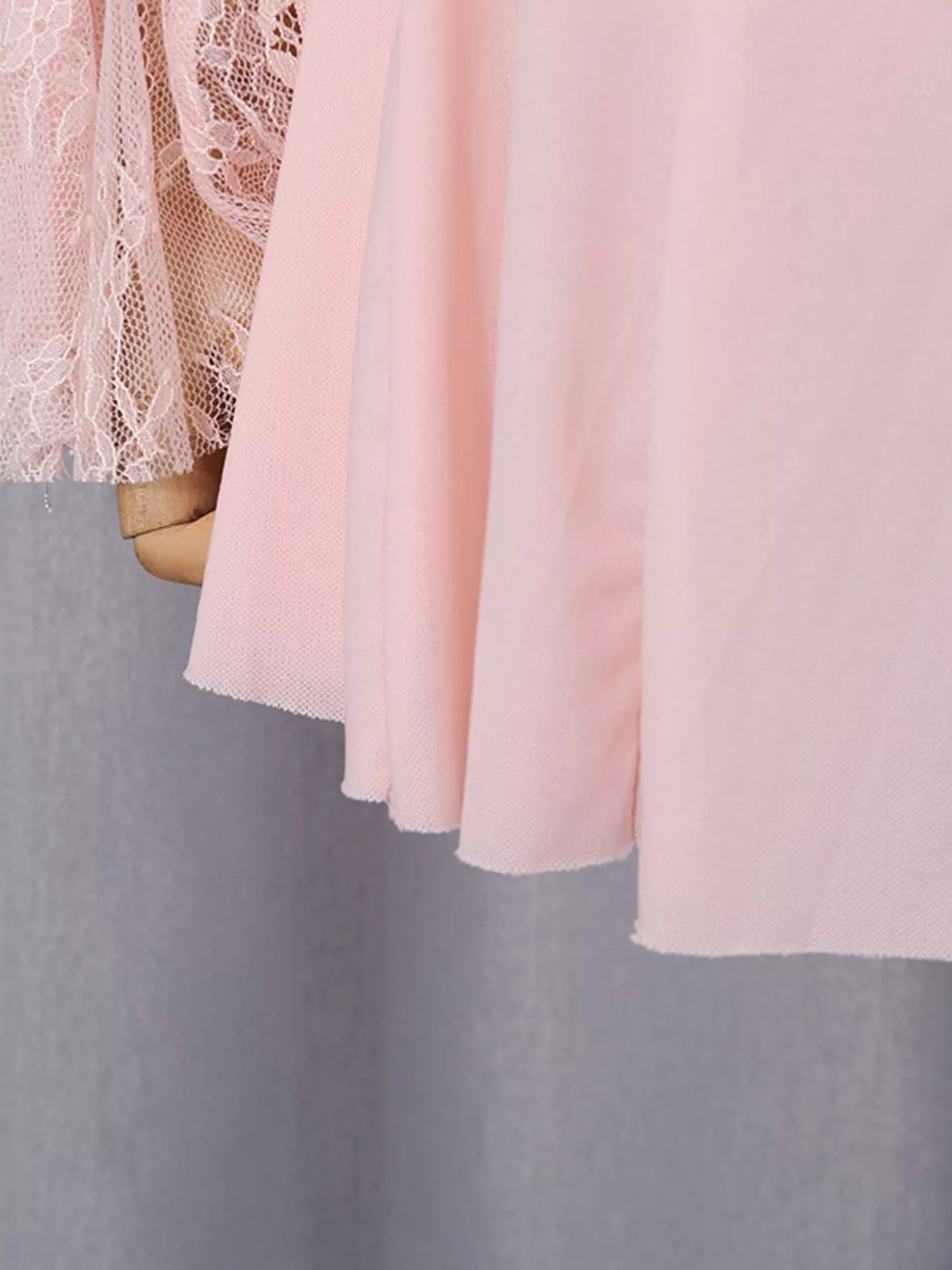 Lace Flare Sleeve Mini Dress in Pink