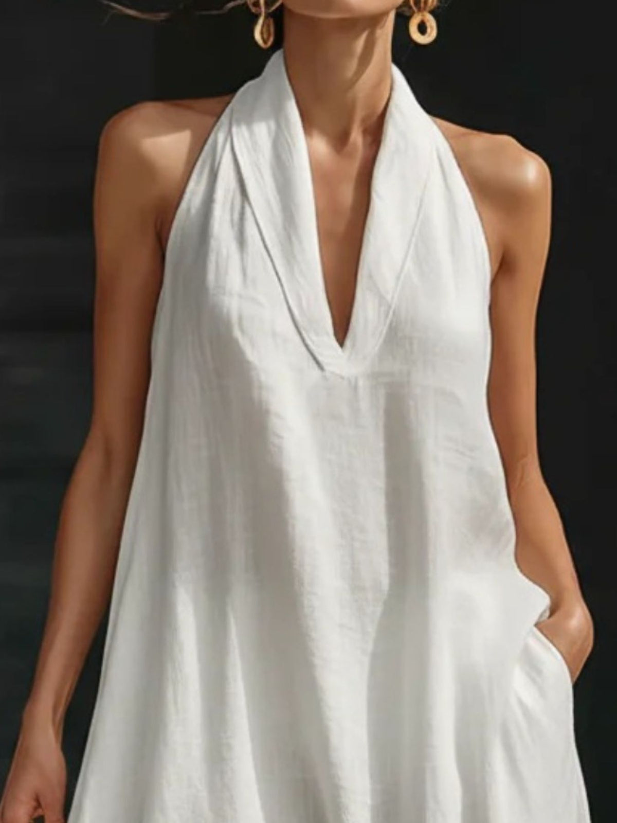 Halter Neck Pocketed Maxi Dress