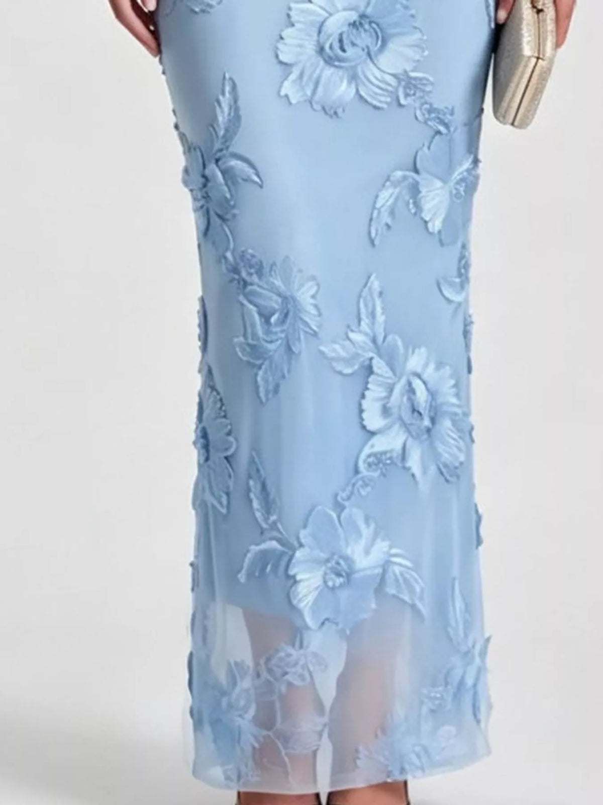 One-Shoulder Embroidered Maxi Dress
