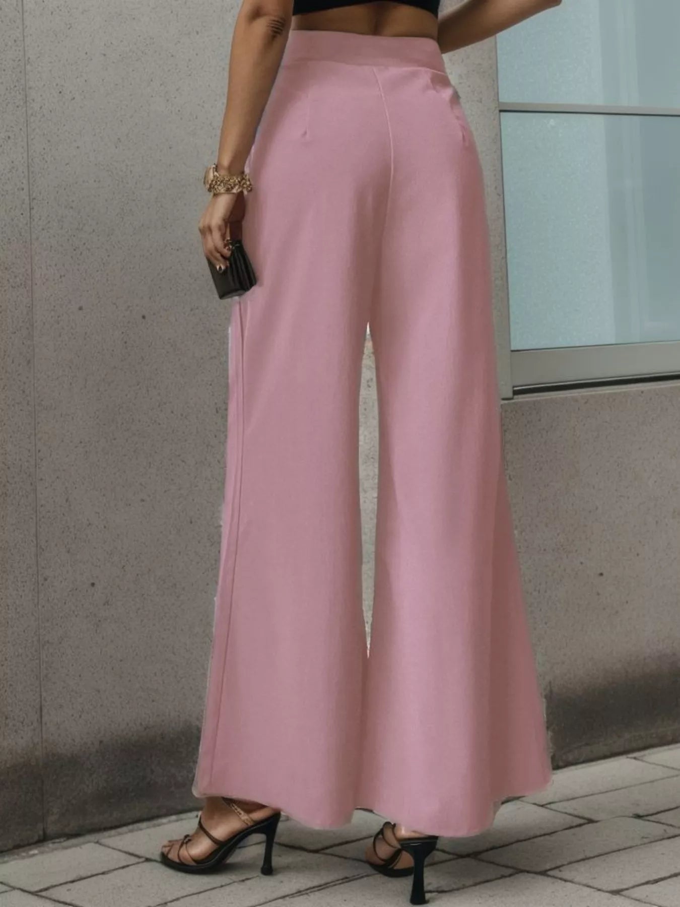 Tie-Front Wide-Leg Pants