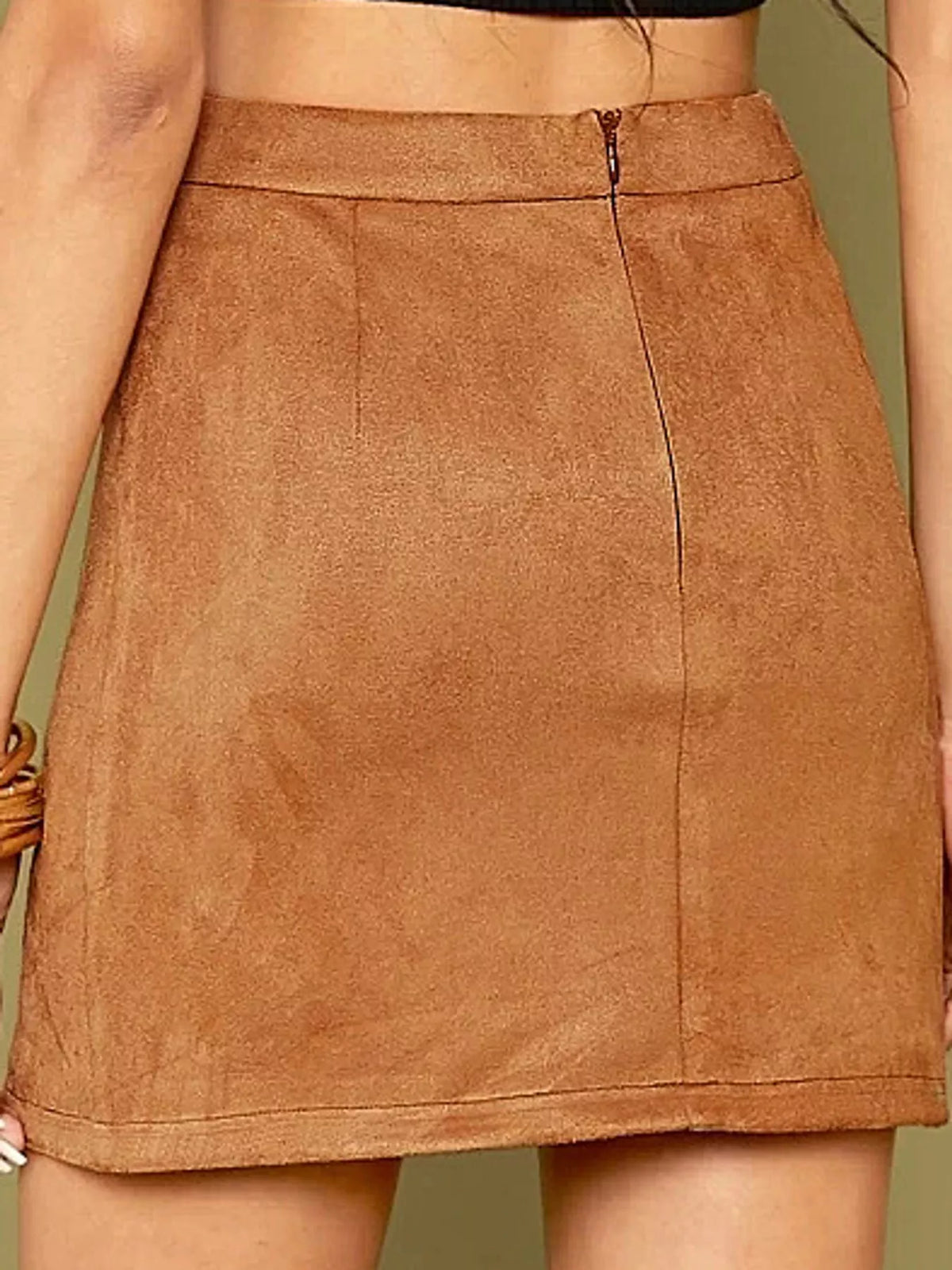 High-Waisted Slit Skirt