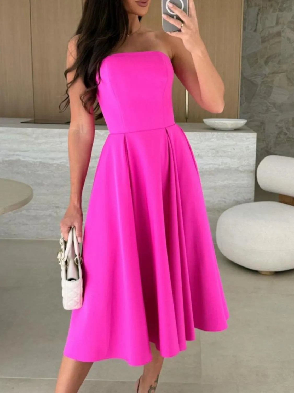 Solid Tube Midi Dress