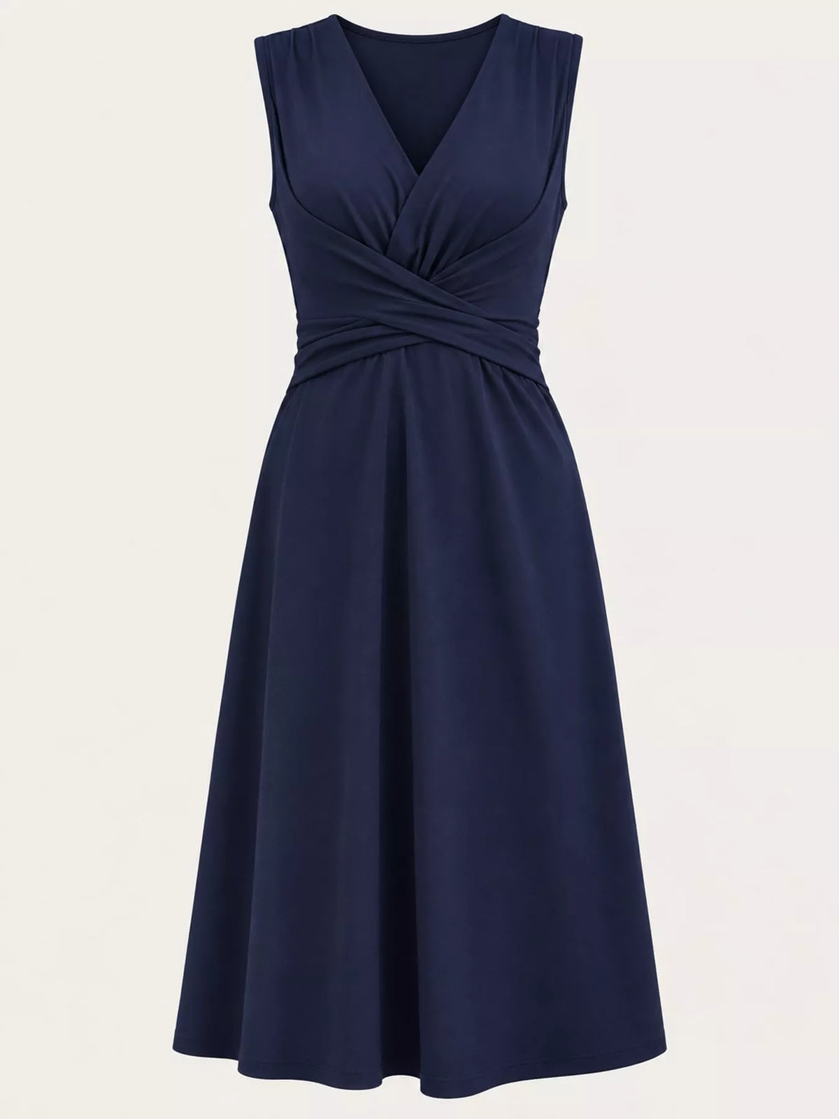 Crisscross Ruched Front Midi Dress