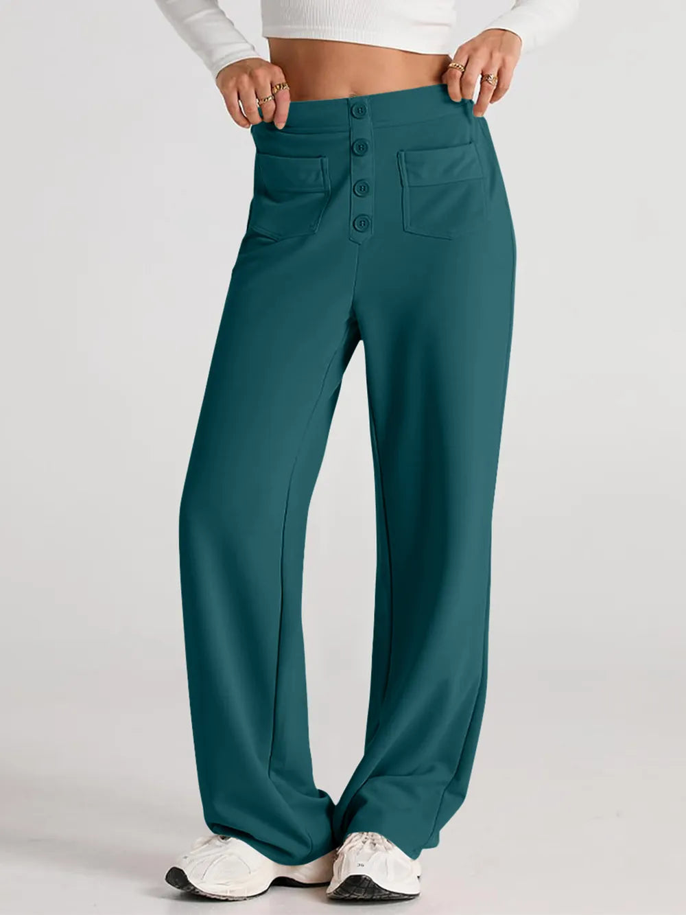 High Waist Wide Leg Pants by K&L
