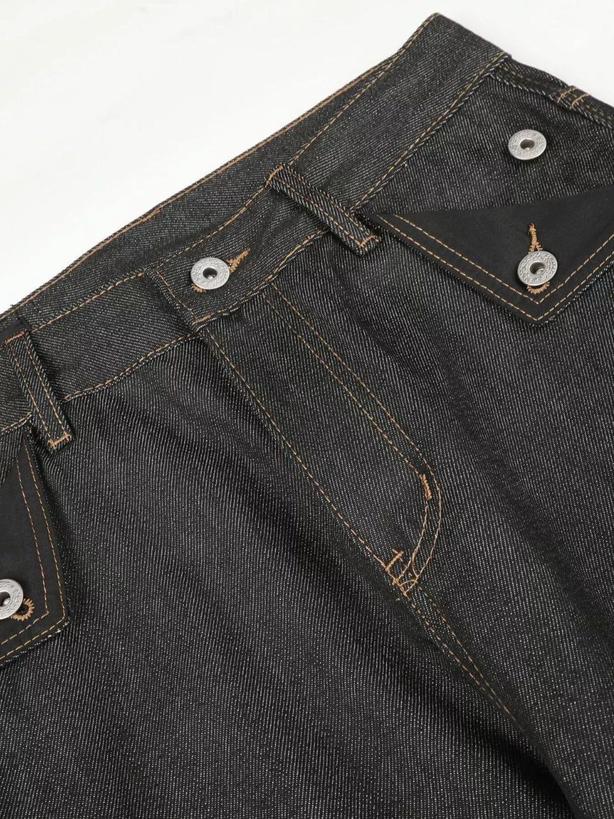 High-Waisted Washed Wide-Leg Jeans in Black by TrendMaster
