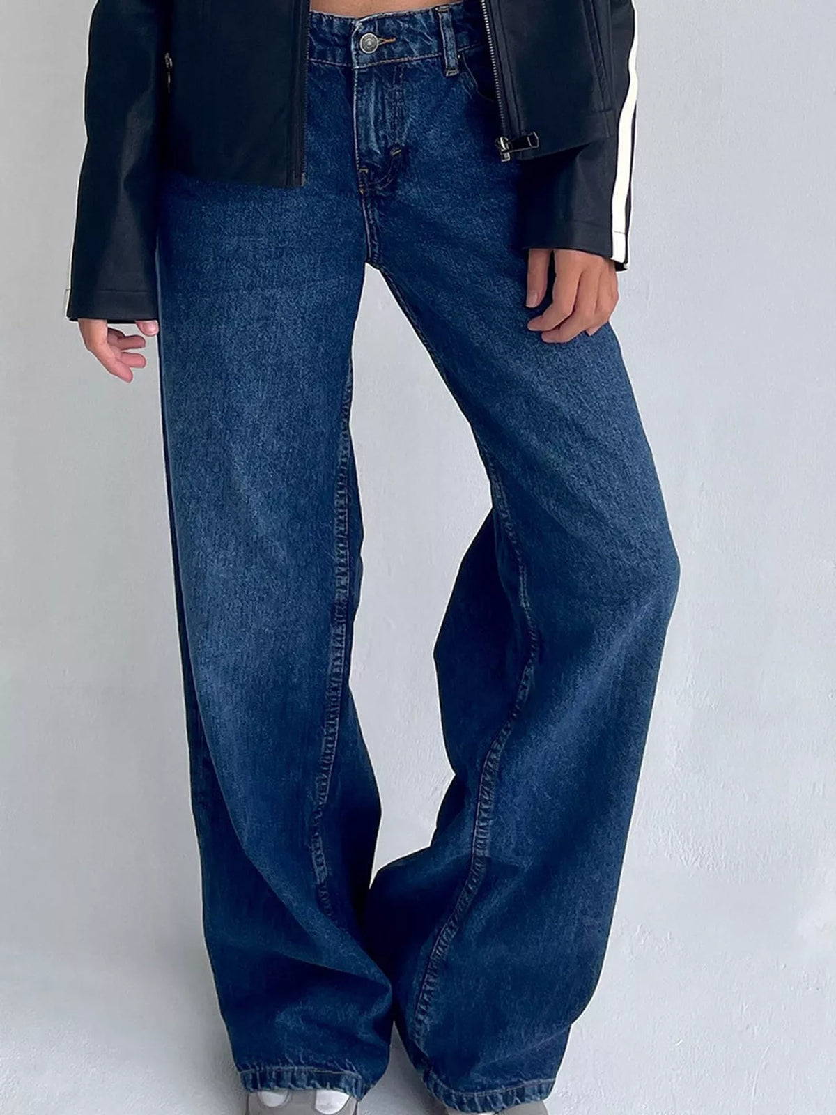 Wide-Leg Vintage Wash Jeans