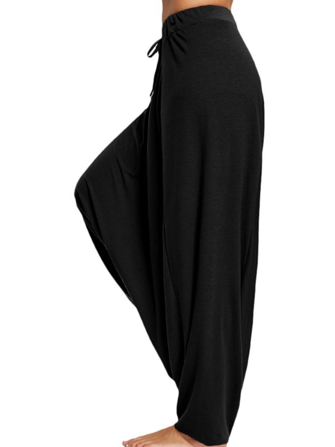 Tied Mid-Waist Long Harem Pants