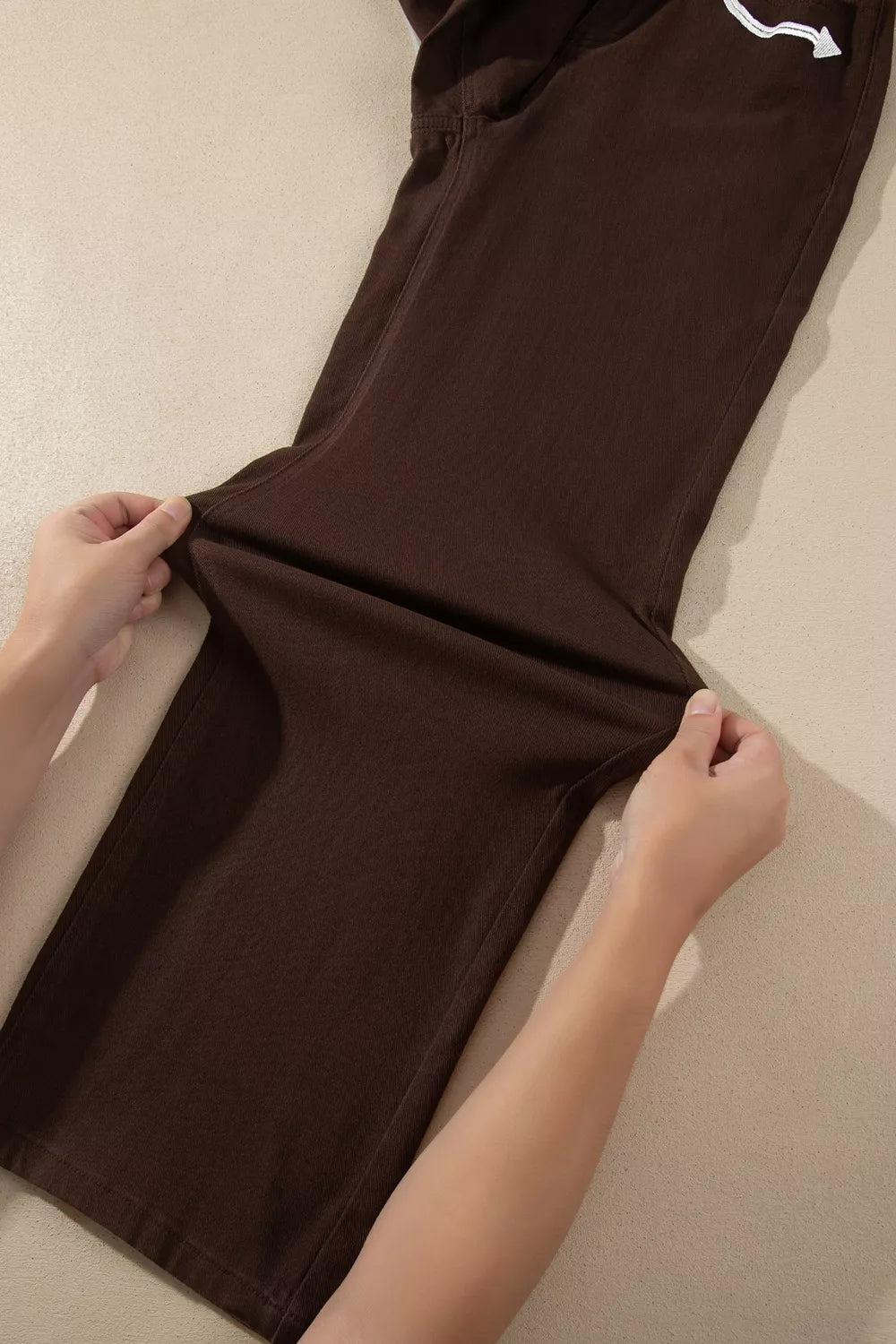 Western Colorblock Straight Leg Jeans in Dark Brown