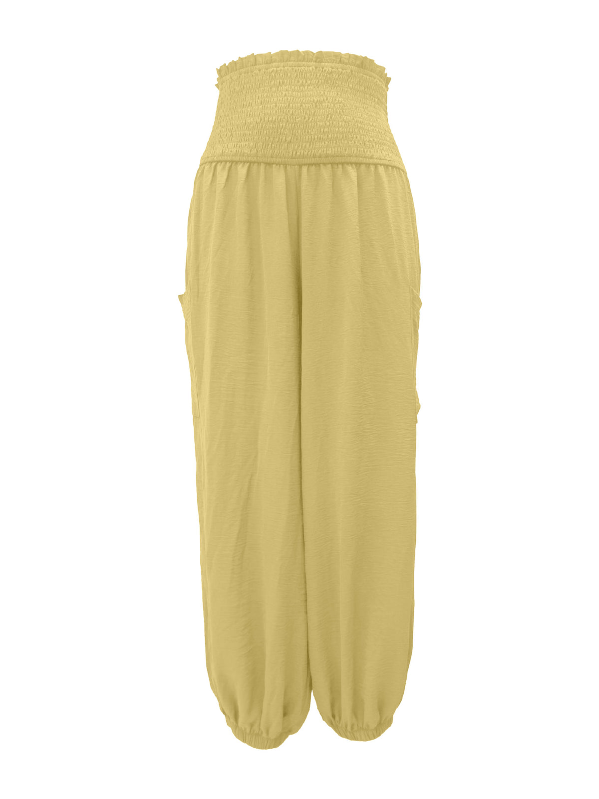 Smocked Waist Harem Pants