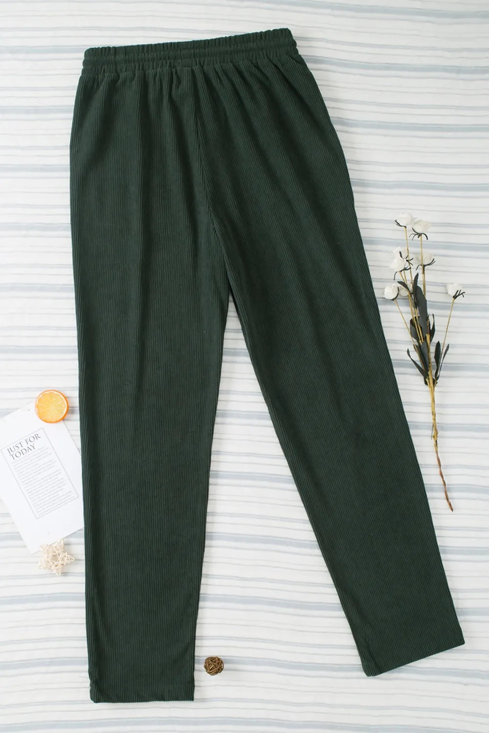 Drawstring Straight Leg Pants with Pockets
