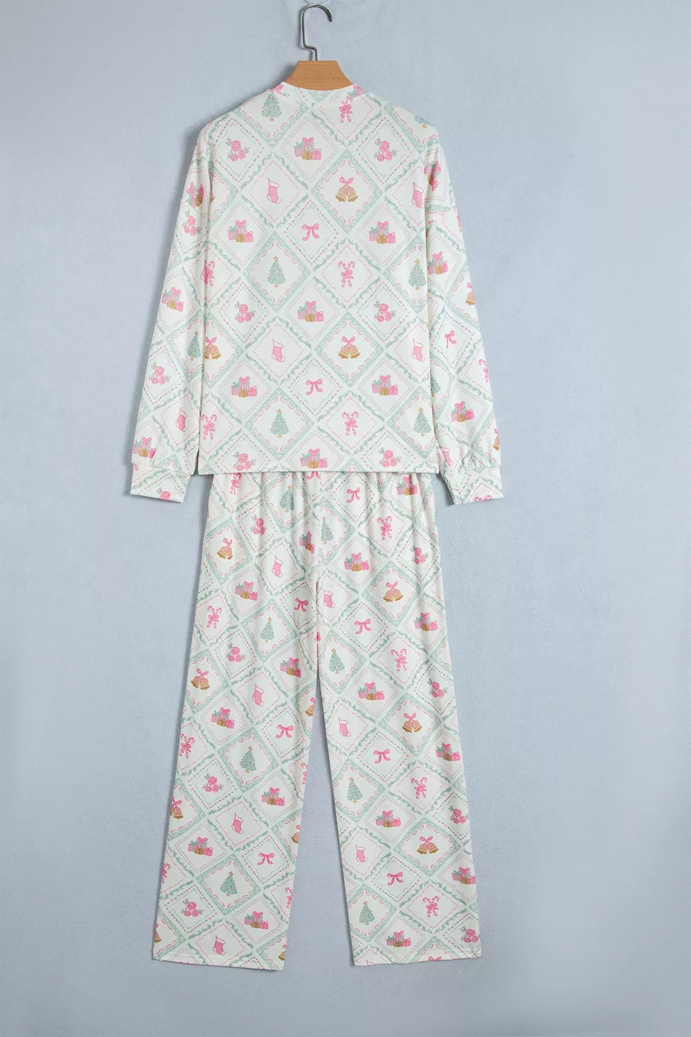 Patchwork Shift Top and Pants Lounge Set in White