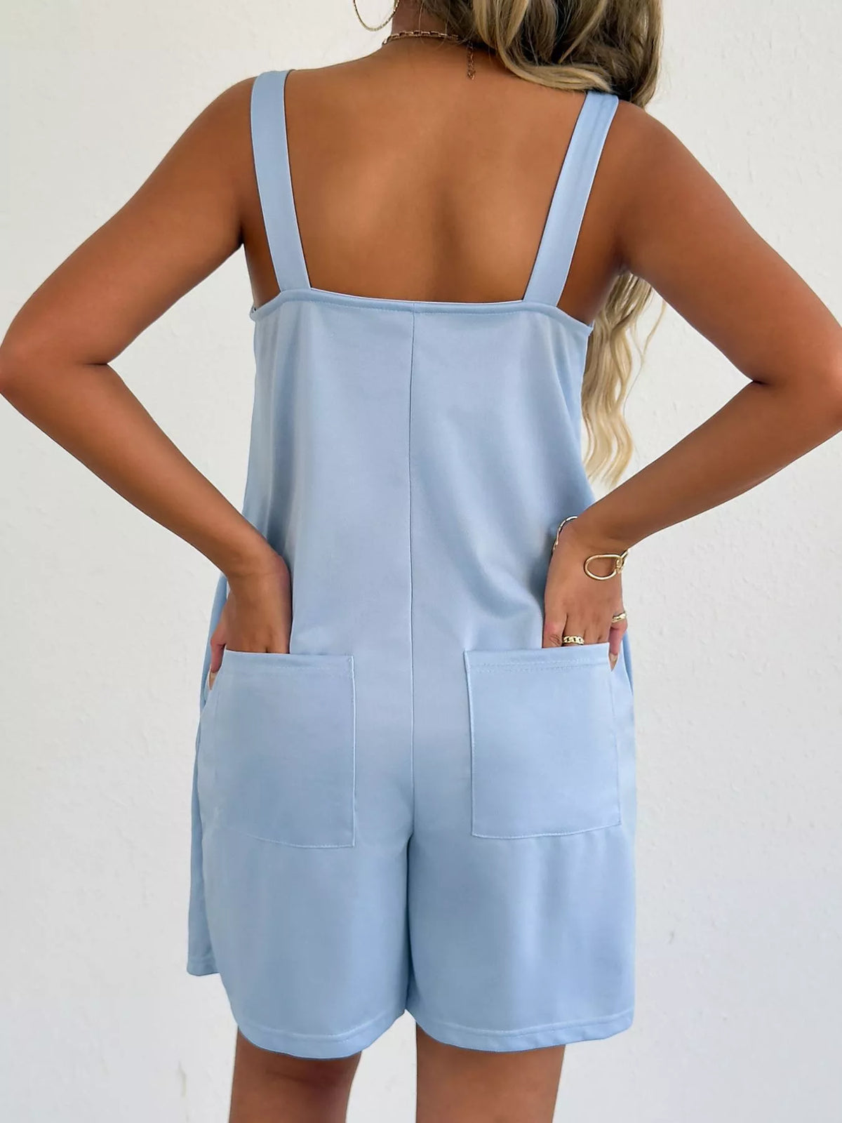 Sweetheart Neck Wide Strap Romper with Slit