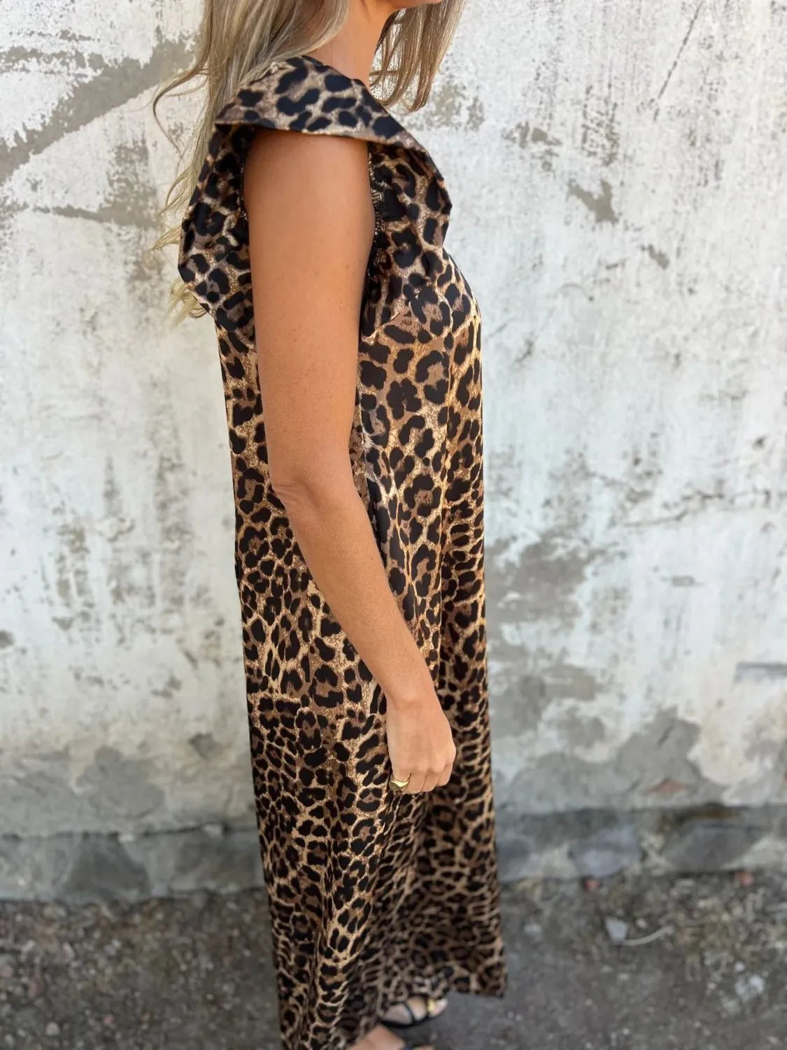 V-Neck Cap Sleeve Wide Leg Jumpsuit