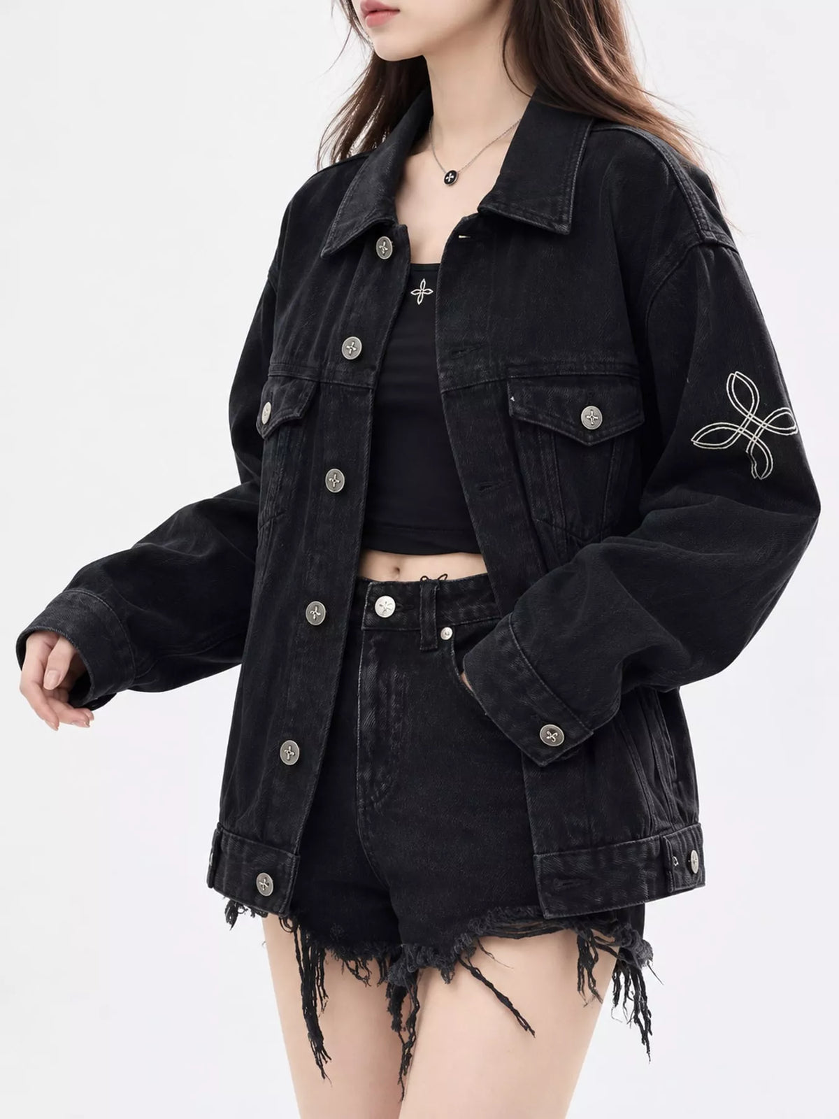 Oversized Button-Up Denim Jacket