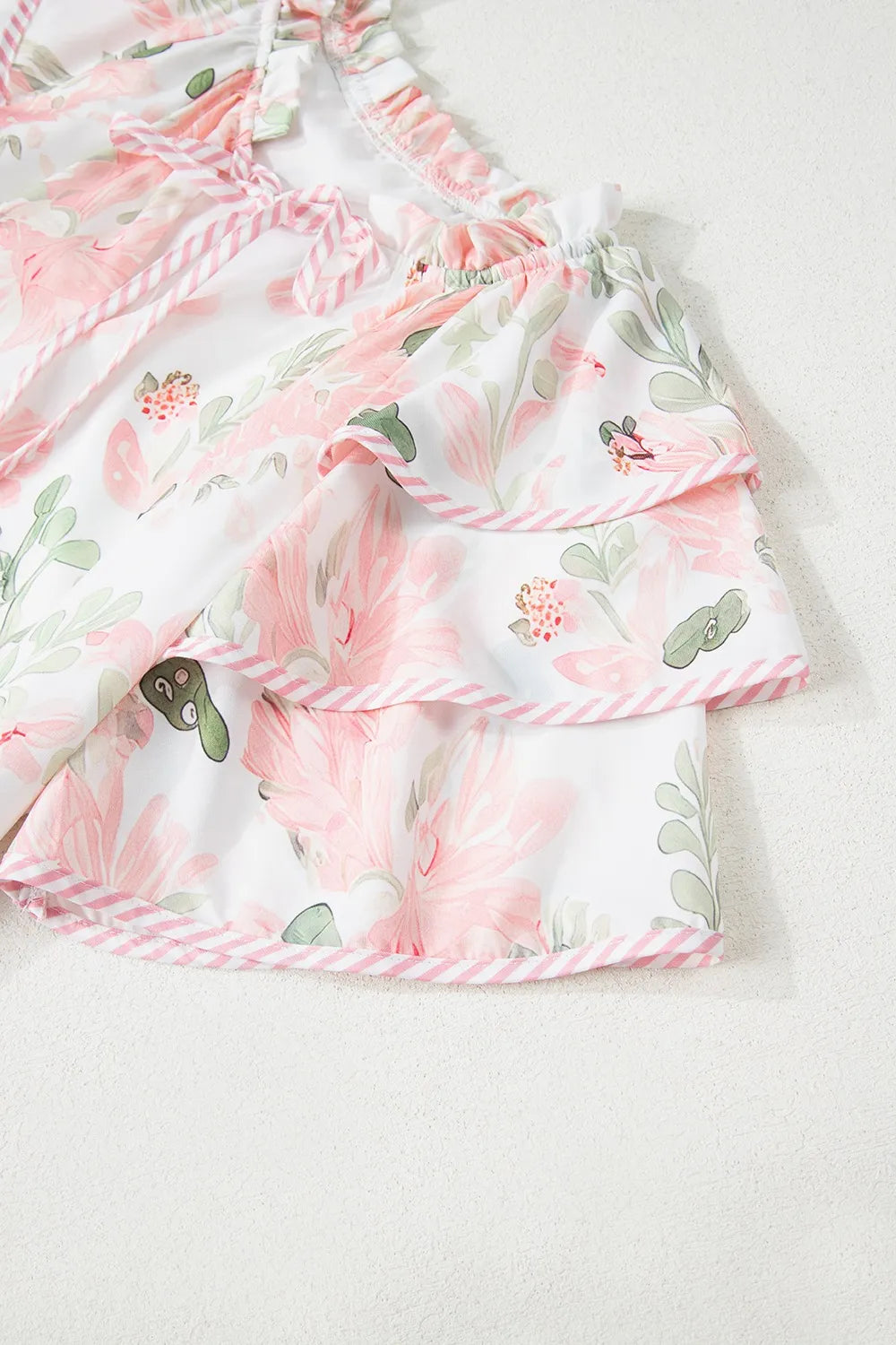 Floral Contrast-Edge Mini Dress