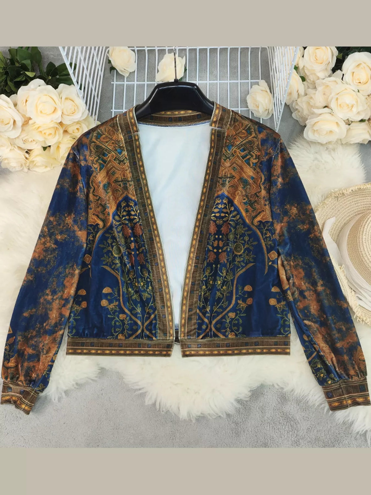 Open Front Cardigan in Multicolor