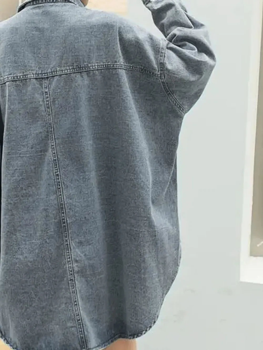 Embroidered Patch Button-Up Denim Jacket