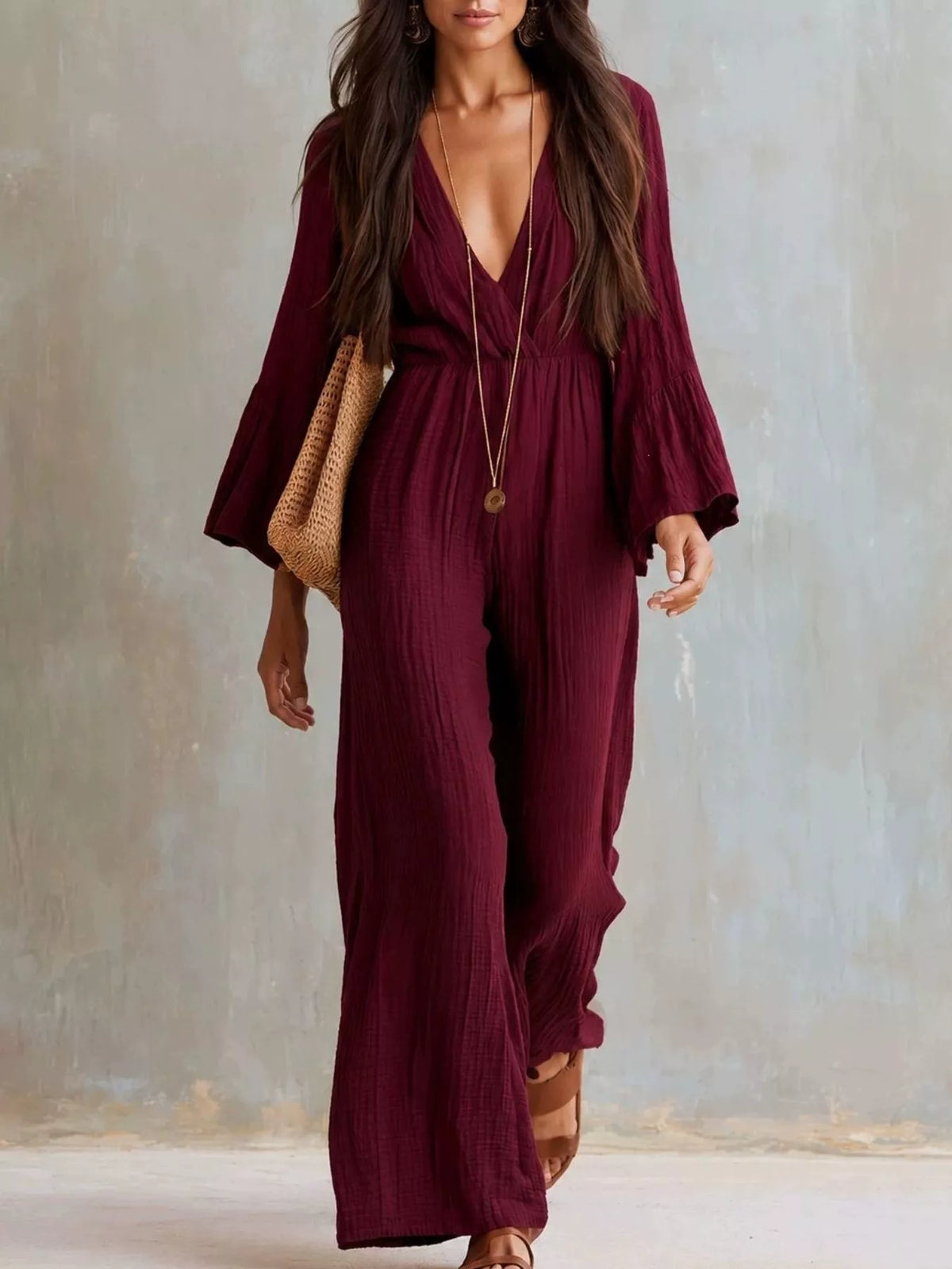 Flare Sleeve Jumpsuit