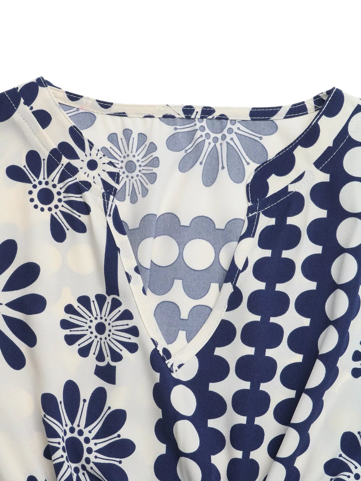 Floral Print Cutout Waist Maxi Dress in Navy Blue