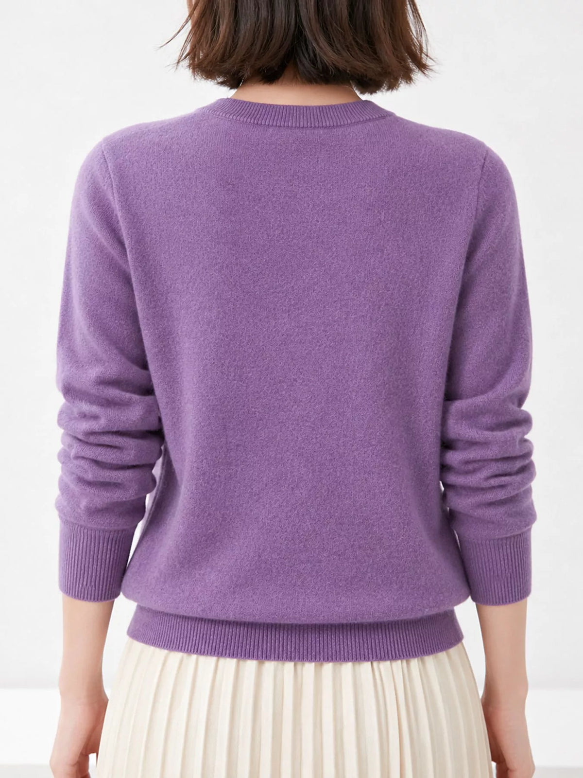 Crew Neck Button-Down Cardigan
