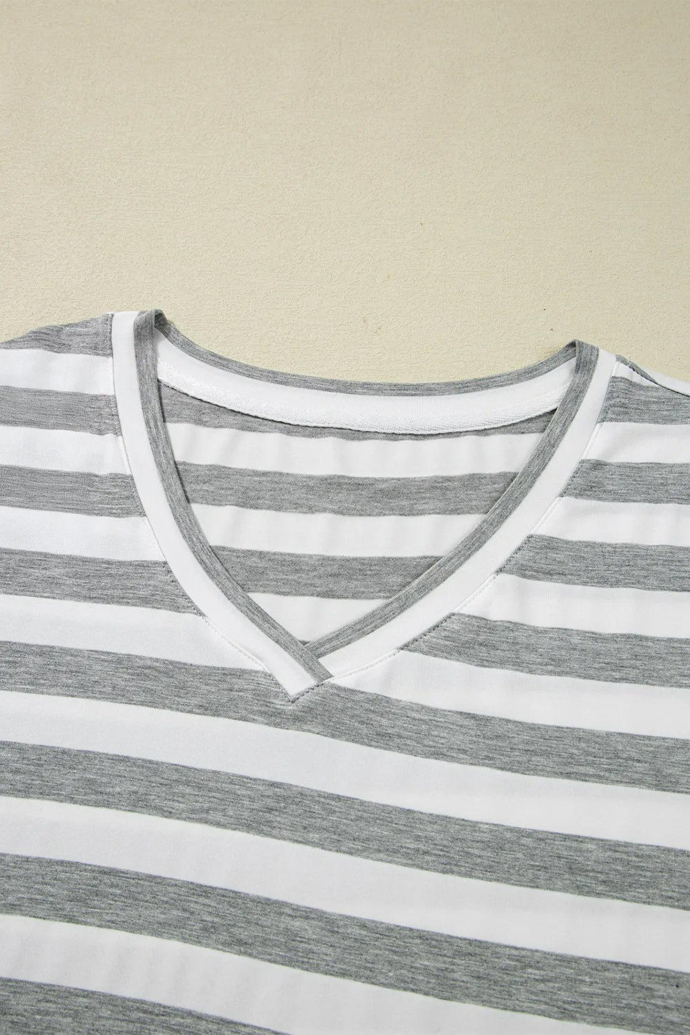 Striped V-Neck Midi T-Shirt Dress