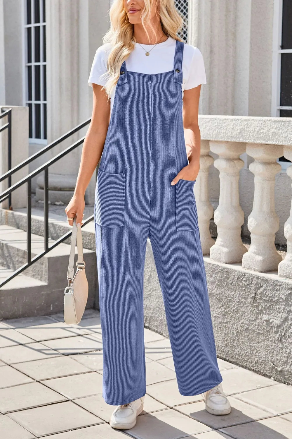 Square Neck Wide Strap Overalls