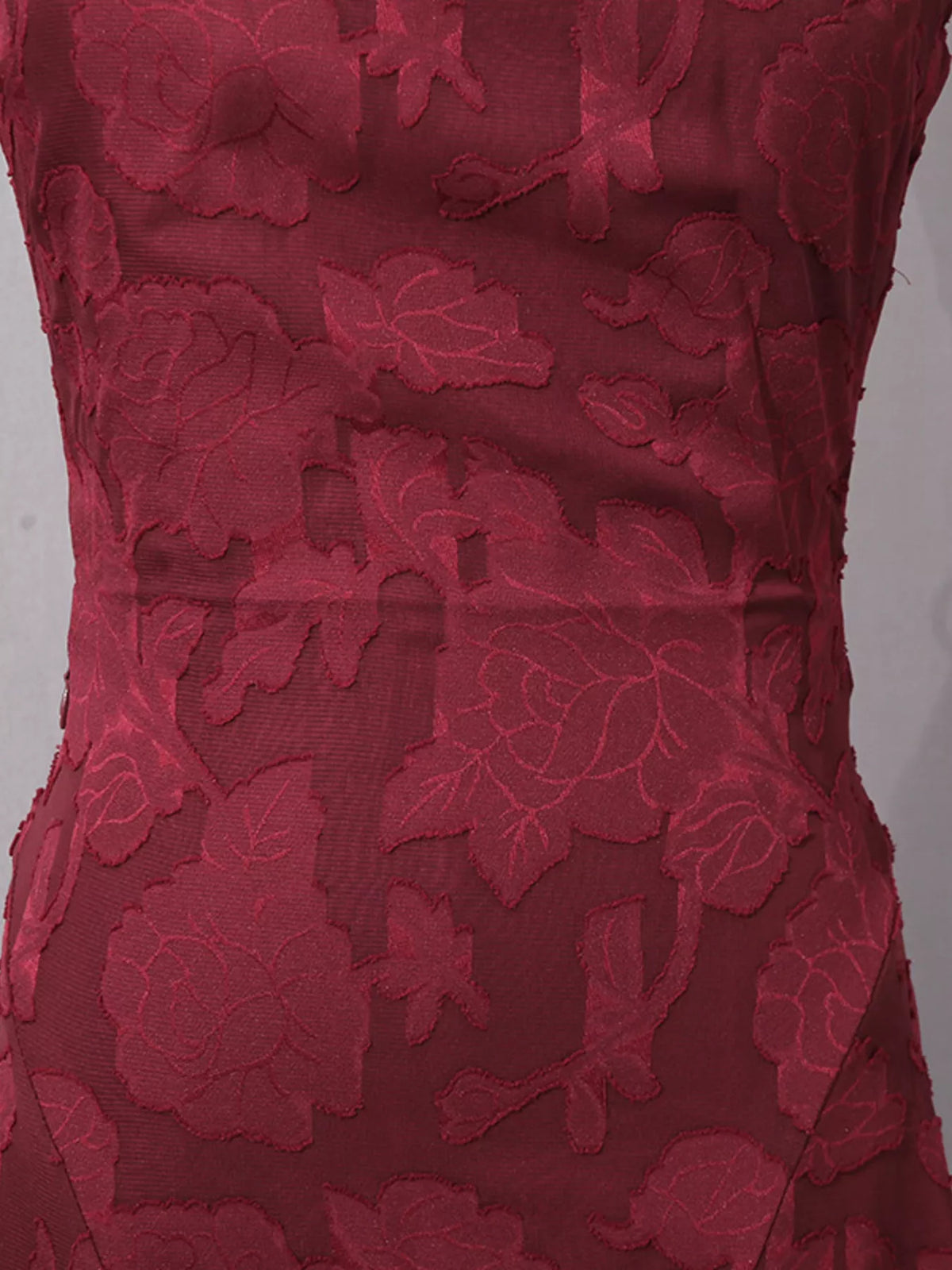 Lace-Up Spaghetti Strap Maxi Dress in Burgundy